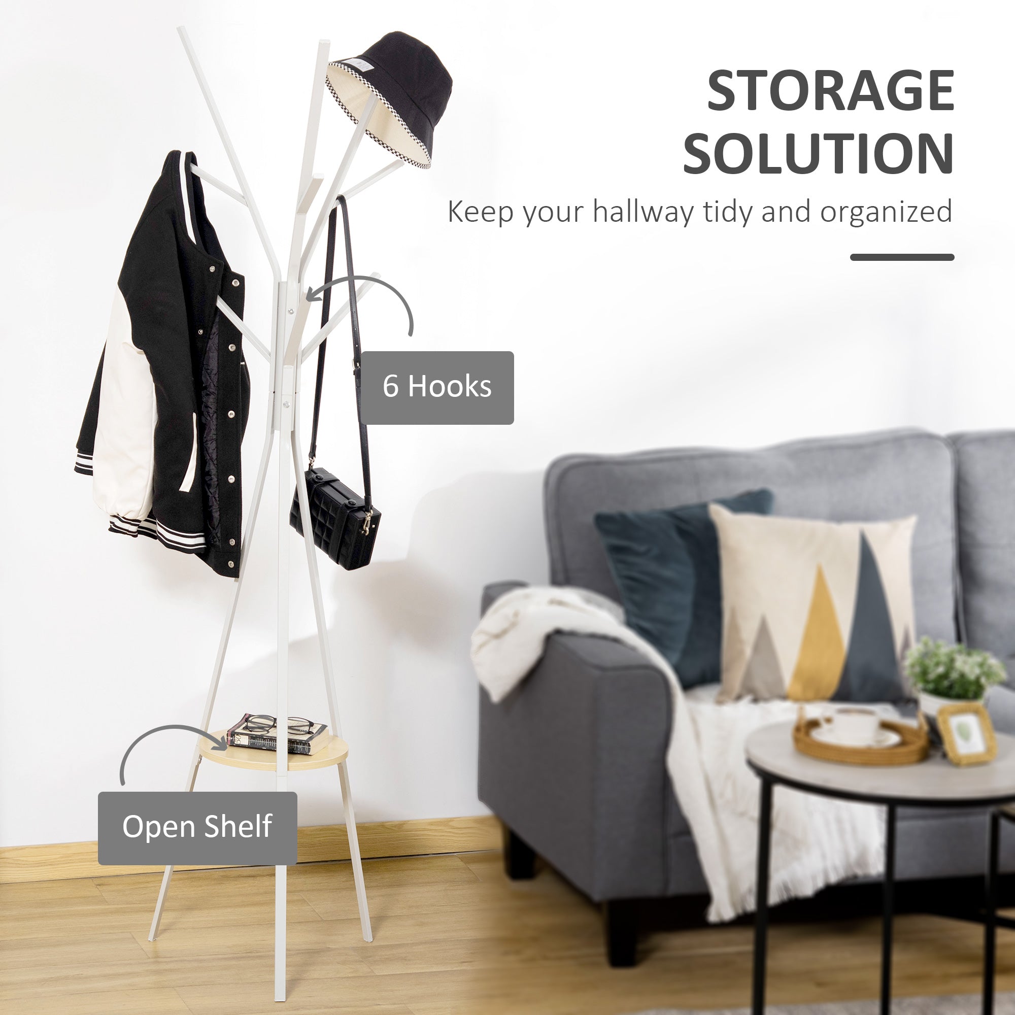 EasyComfort staande kapstok 45x45x180 cm