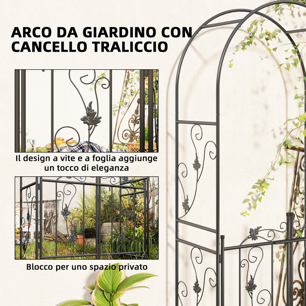 EasyComfort Arco da Giardino with Cancello Tuinboog 2.2x1 m zwart
