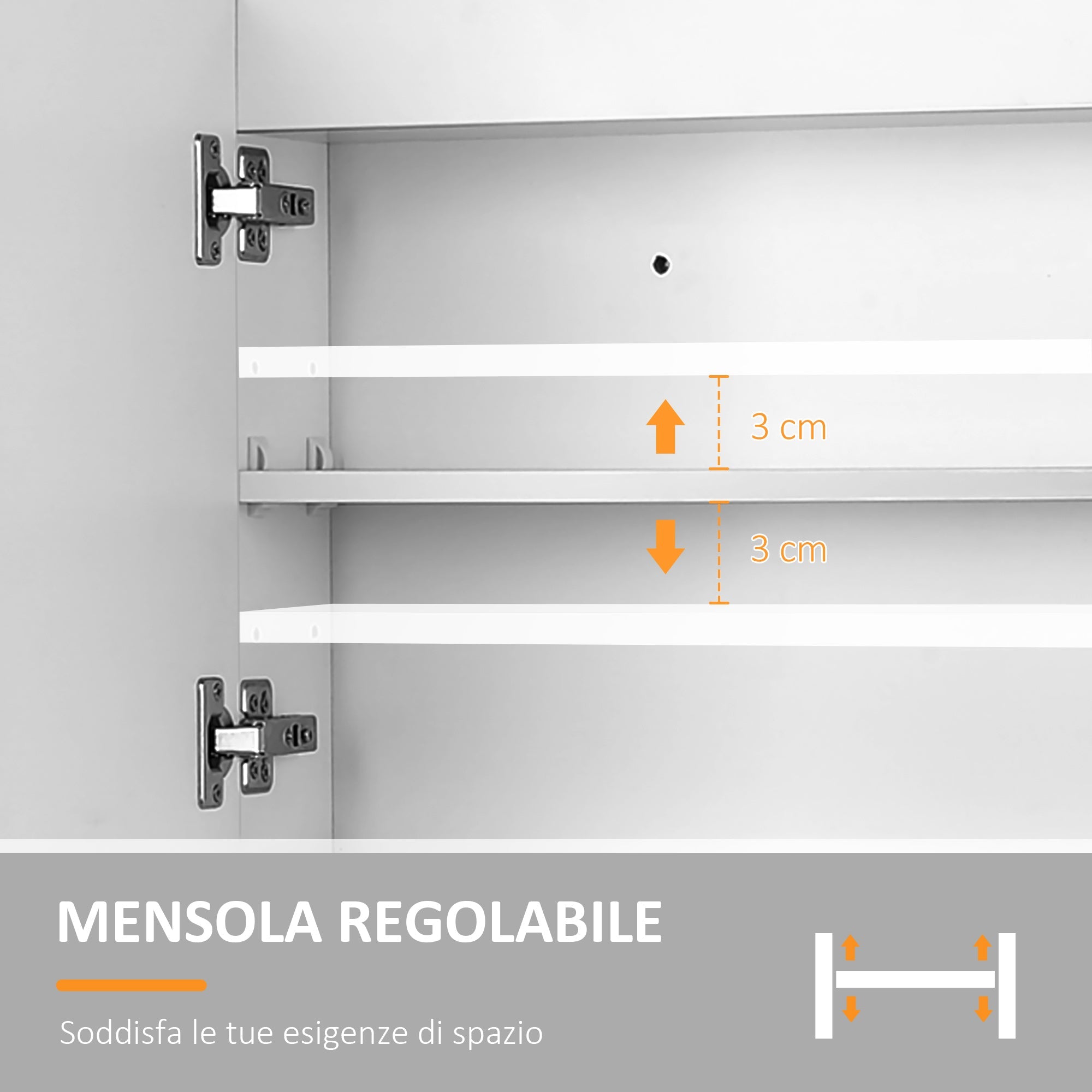 EasyComfort Spiegelkast LED 80x15x60 cm