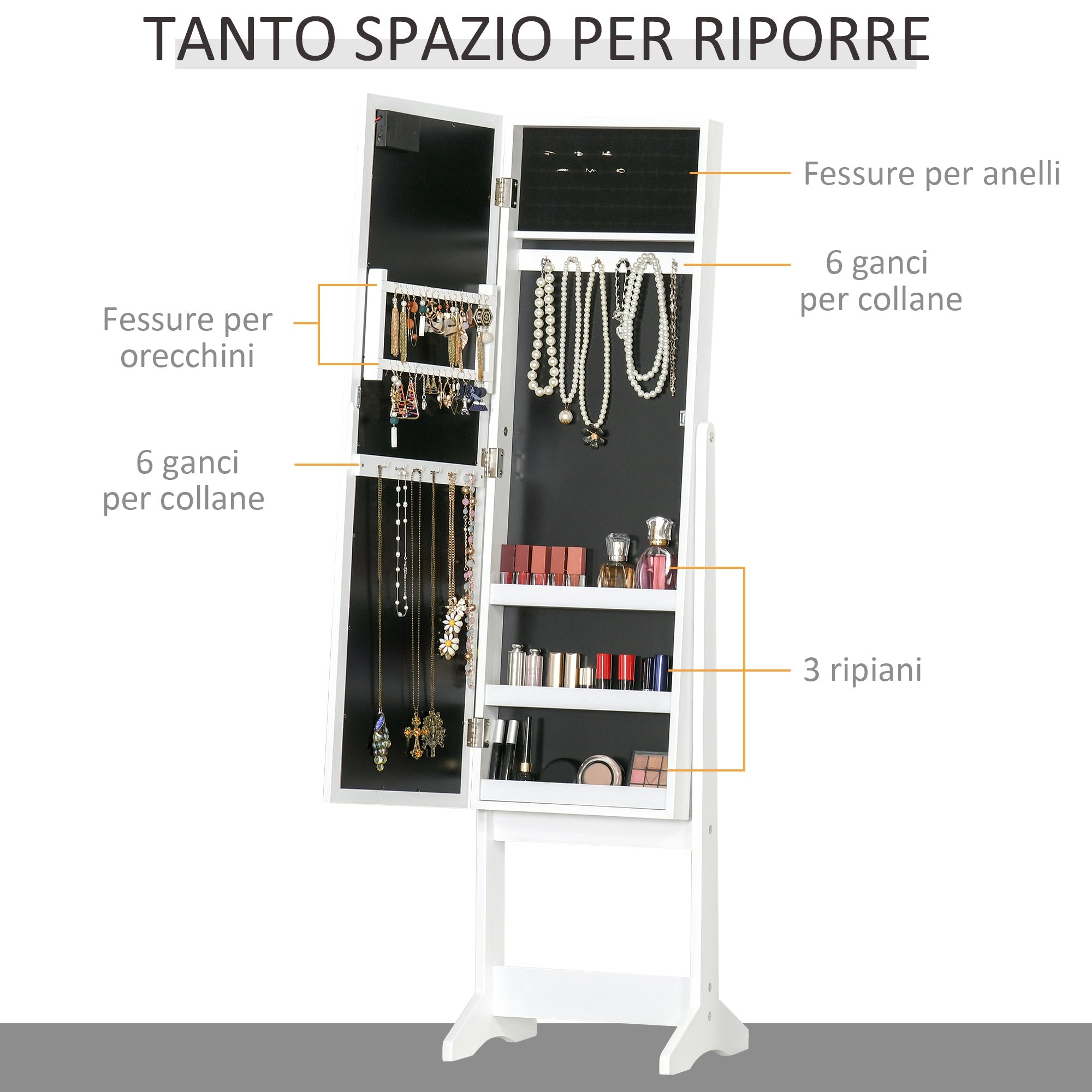 EasyComfort Armadietto Portagioie sieradekast 36x30x136 cm