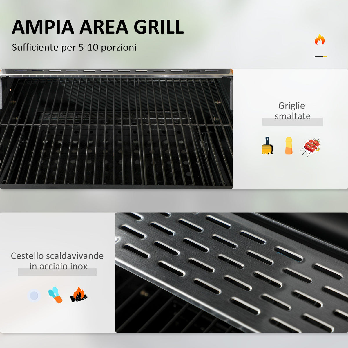 EasyComfort Houtskoolbarbecue met deksel en thermometer