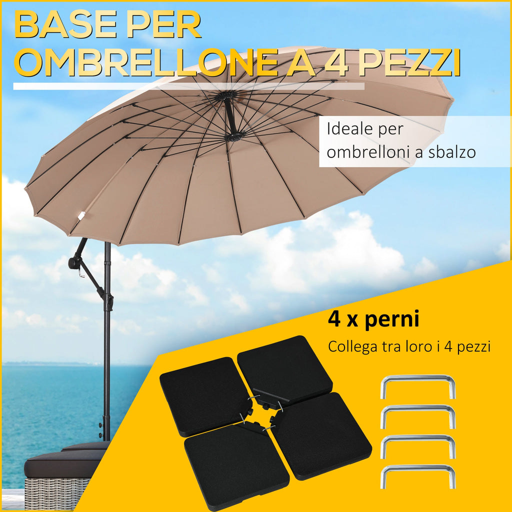 EasyComfort Base 4-delig vulbare parasolvoet, tot 80 kg, zwart