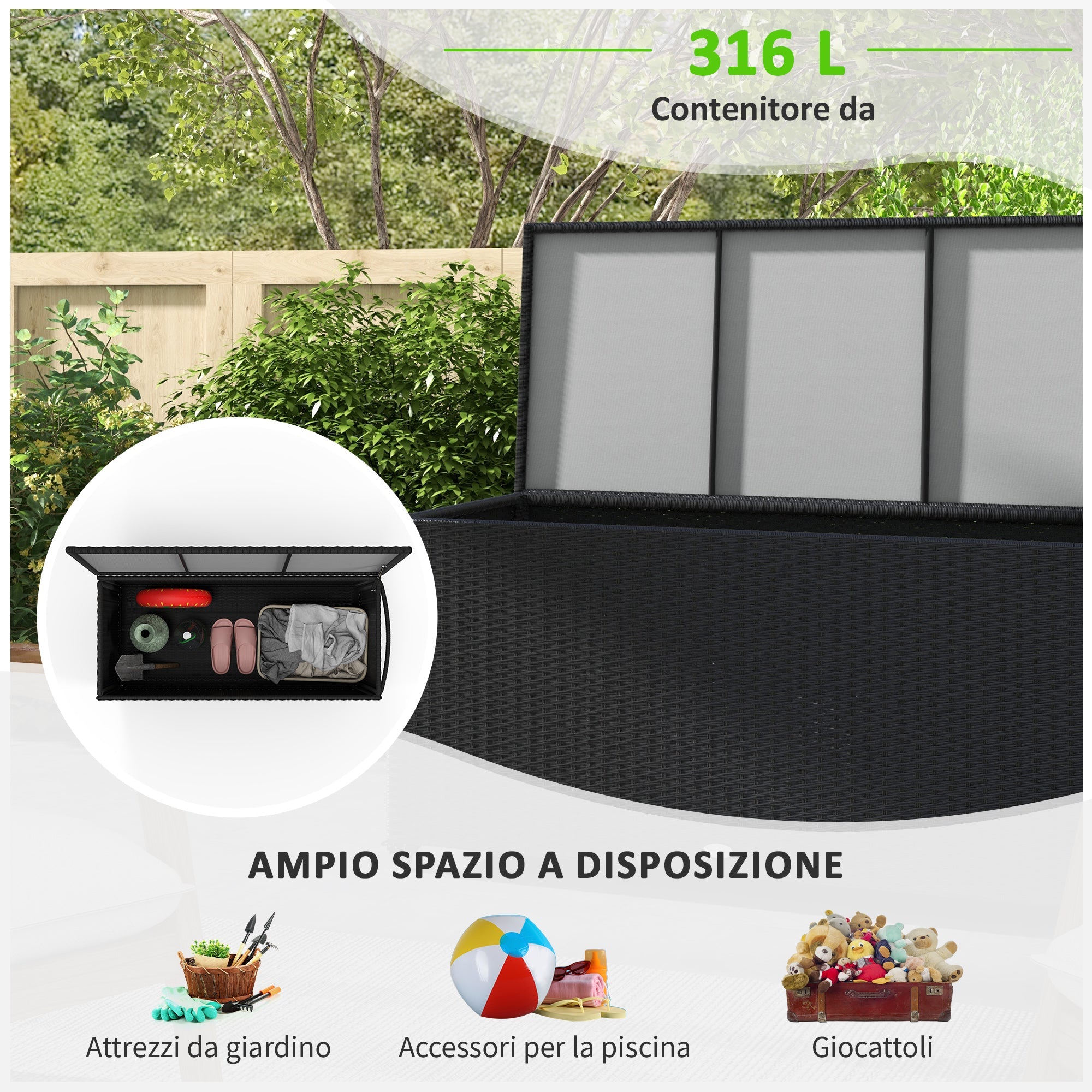 EasyComfort Opbergkist rattan PE 121x57x67 cm