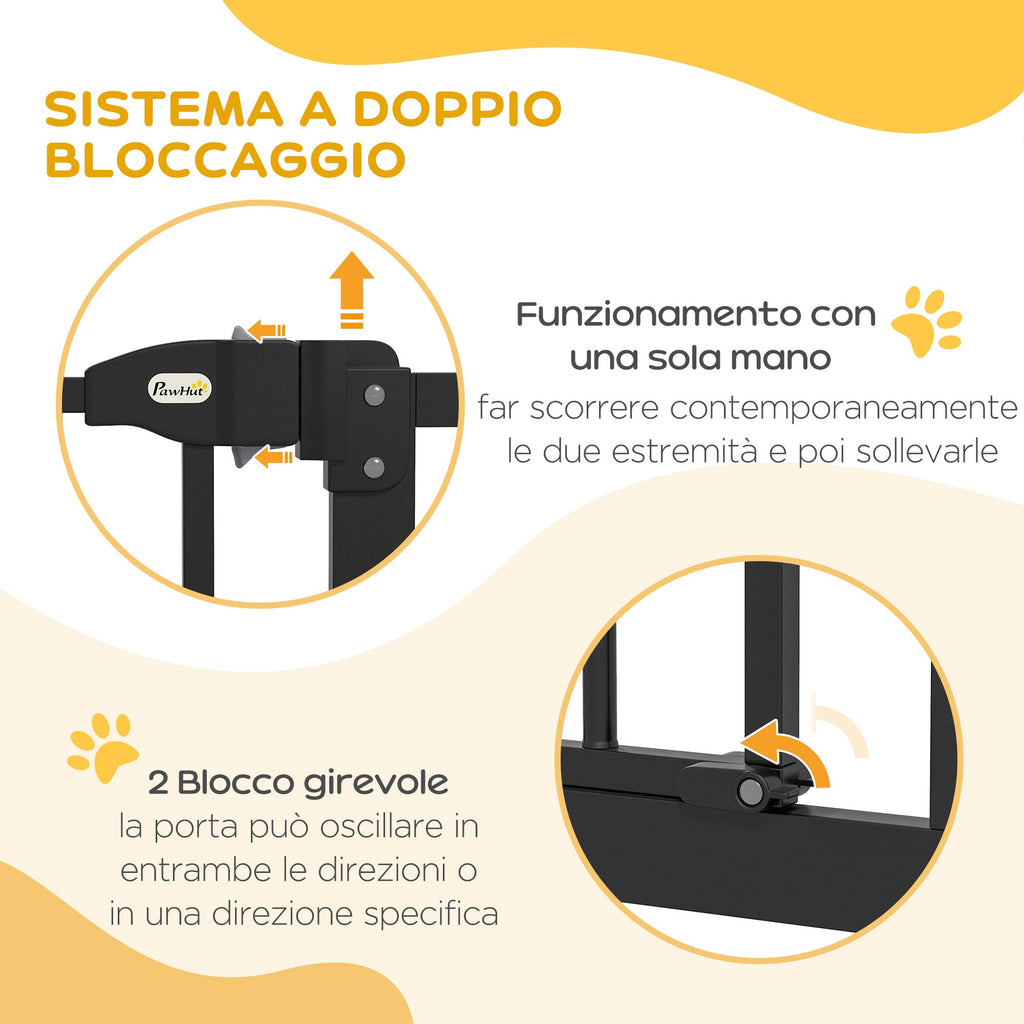 EasyComfort Cancelletto per Cani Estensibile con 4 Viti Regolabili, in Metallo e Plastica, 74-100x78 cm, Nero