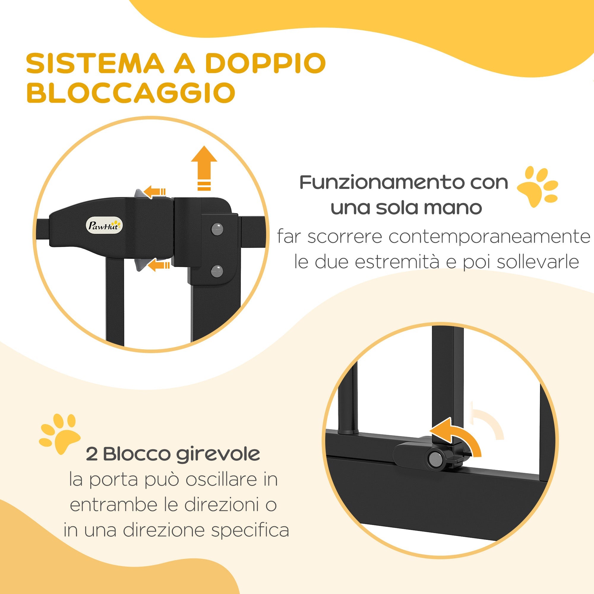 EasyComfort Cancelletto per Cani Estensibile con 4 Viti Regolabili, in Metallo e Plastica, 74-100x78 cm, Nero