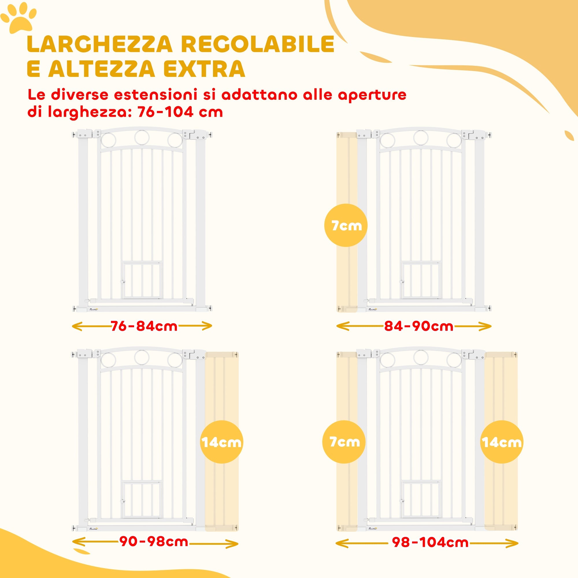 EasyComfort Hondenhek verstelbaar 76–104 cm, 106 cm hoog