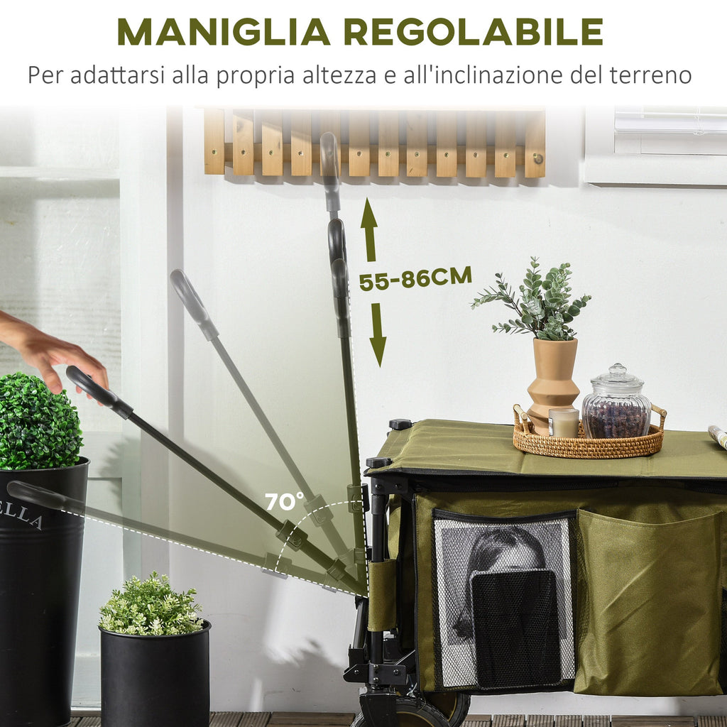 EasyComfort Carrello da Giardino 125L opvouwbare tuinwagen