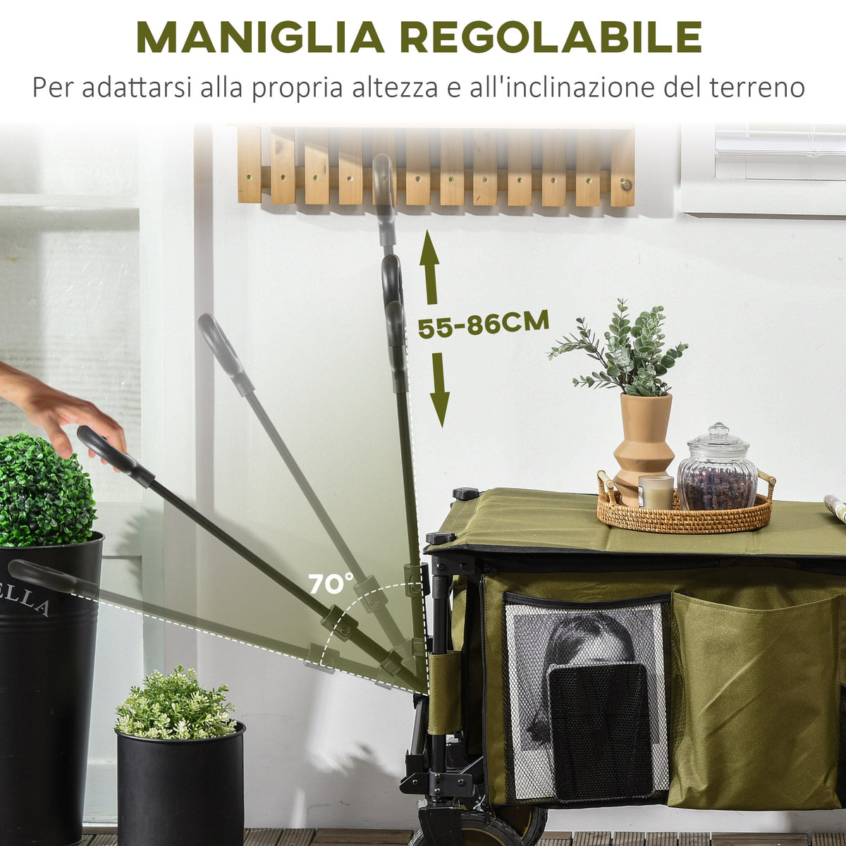 EasyComfort Carrello da Giardino 125L opvouwbare tuinwagen