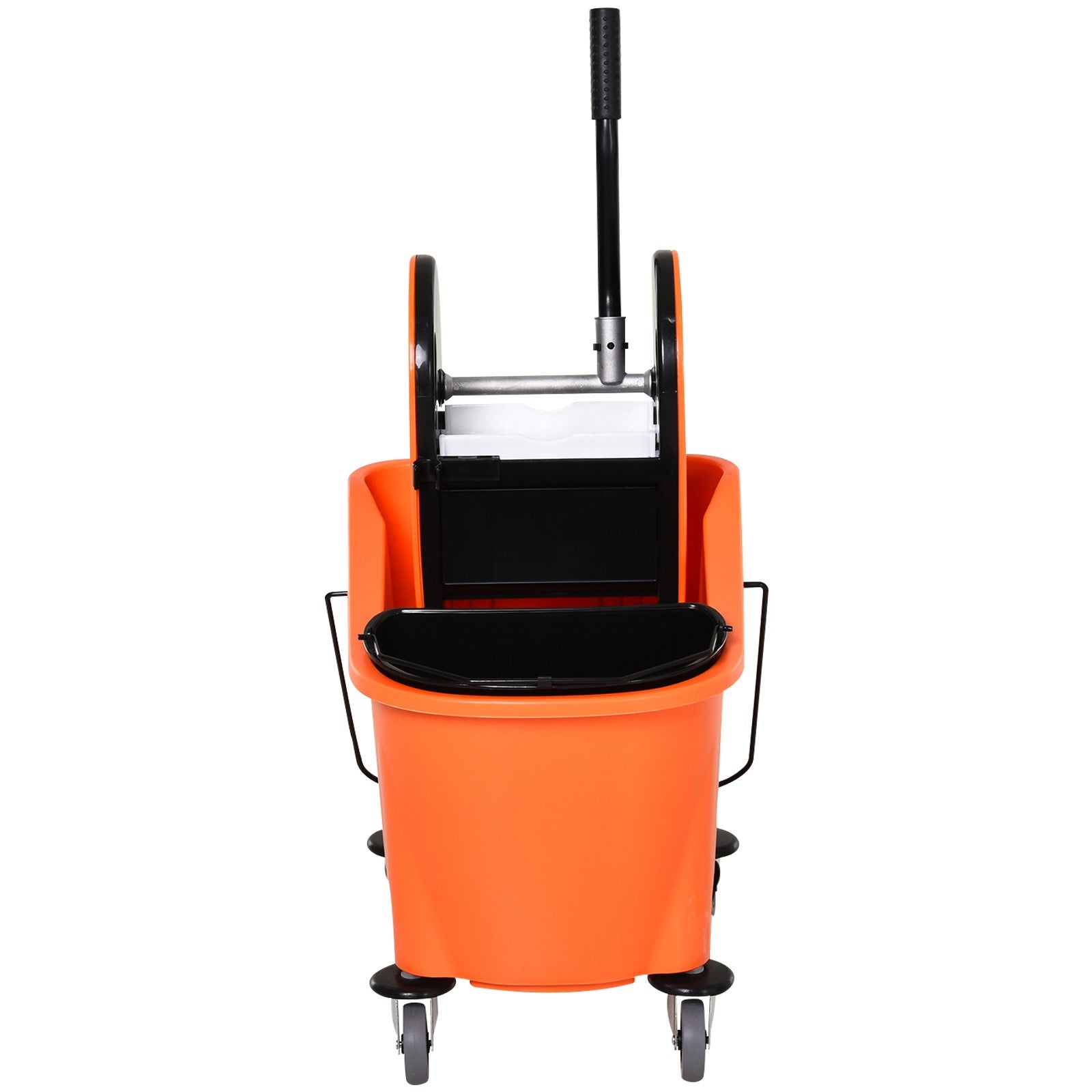 Easycomfort Carrello Secchio Lavapavimenti da 36L with Strizzatore Pressa Arancione