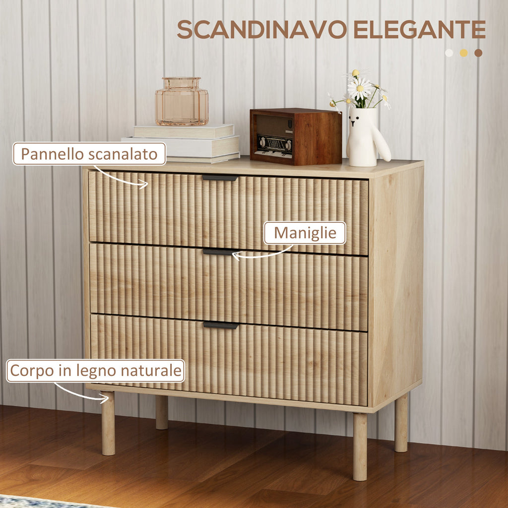 EasyComfort 3-laden ladekast 80 x 40 x 77.5 cm - Eik