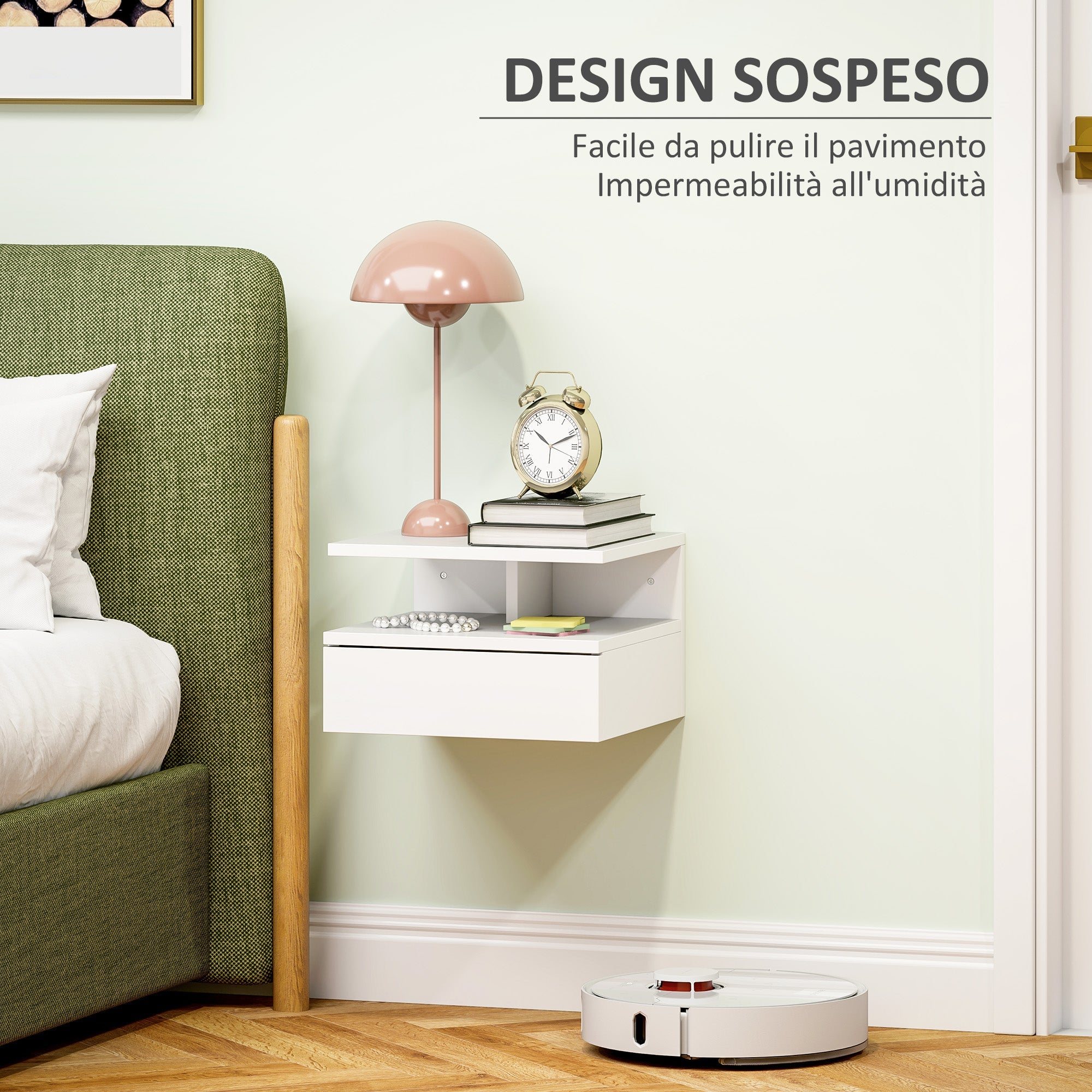 EasyComfort Comodino Sospeso hangend nachtkastje 35x32x22.5 cm wit