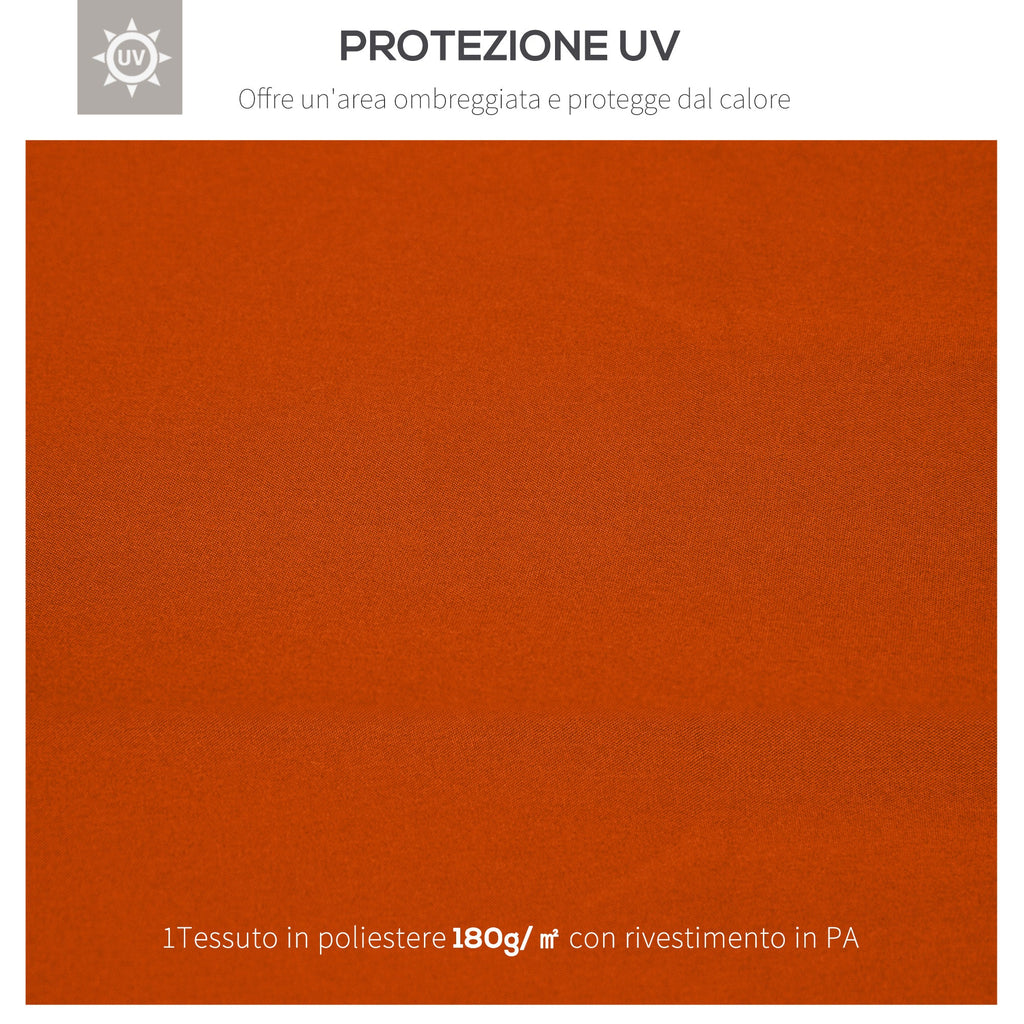 EasyComfort Copertura per Gazebo 3x3 m a 2 Livelli in Poliestere Resistente with 8 Fori di Drenaggio, Rosso Ruggine