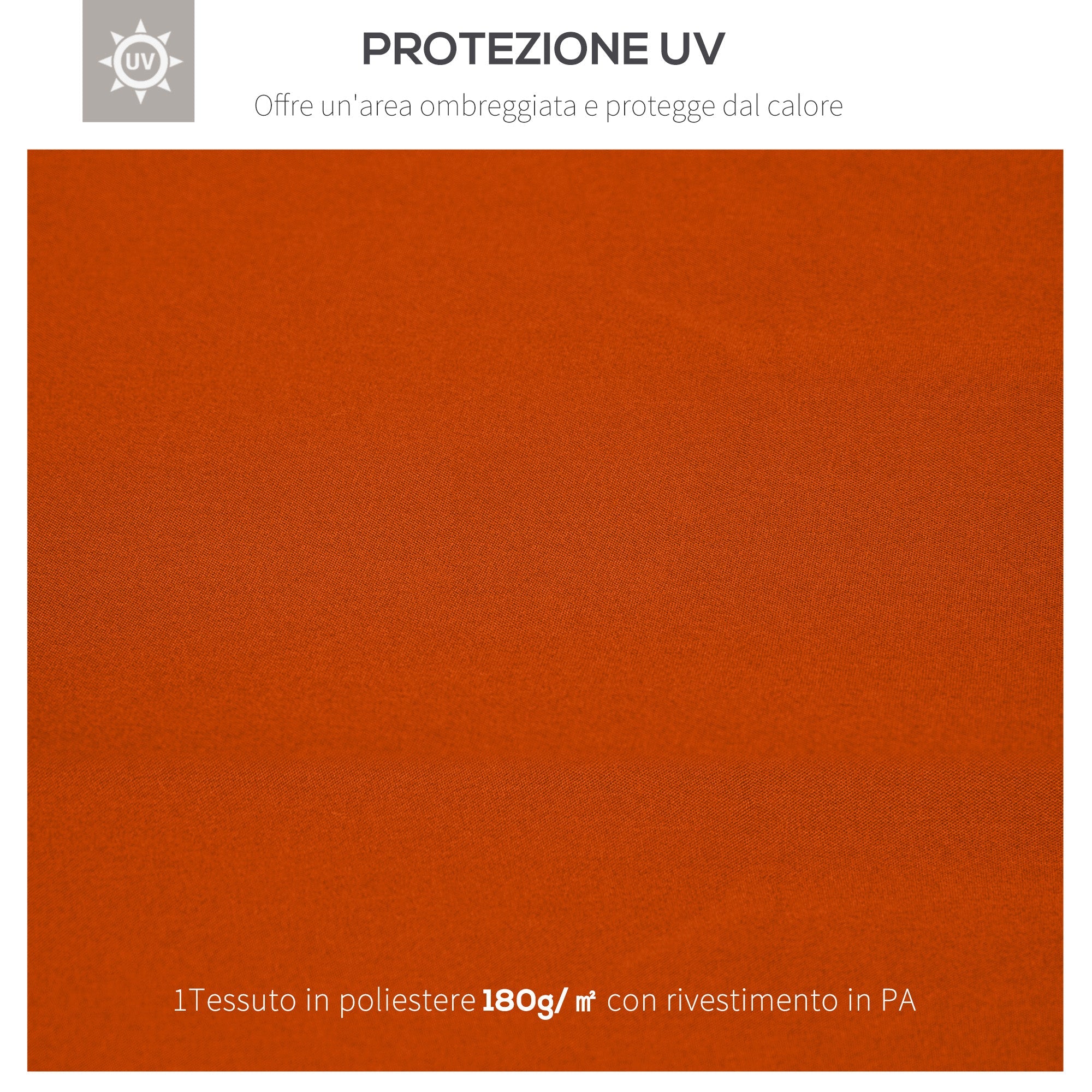 EasyComfort Copertura per Gazebo 3x3 m a 2 Livelli in Poliestere Resistente with 8 Fori di Drenaggio, Rosso Ruggine