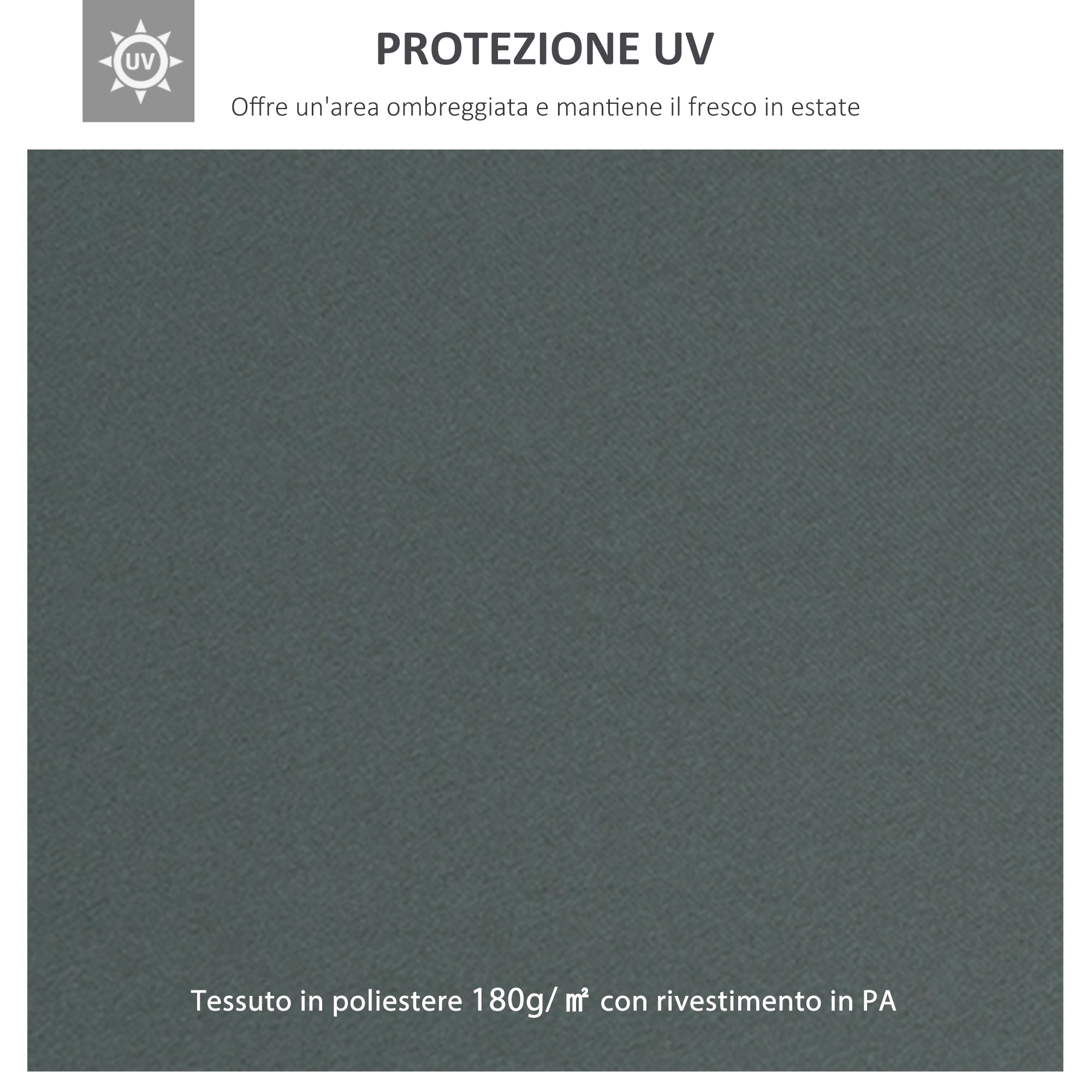 EasyComfort Copertura per Gazebo 4x3 m a 2 Livelli in Poliestere with Cinghie e 10 Fori di Drenaggio, Grigio Antracite
