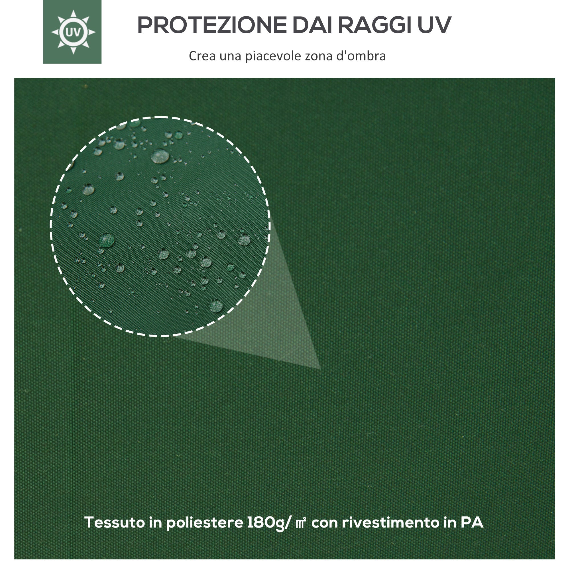 EasyComfort Copertura per Gazebo 4x3 m a 2 Livelli in Poliestere with Cinghie e 10 Fori di Drenaggio, Verde