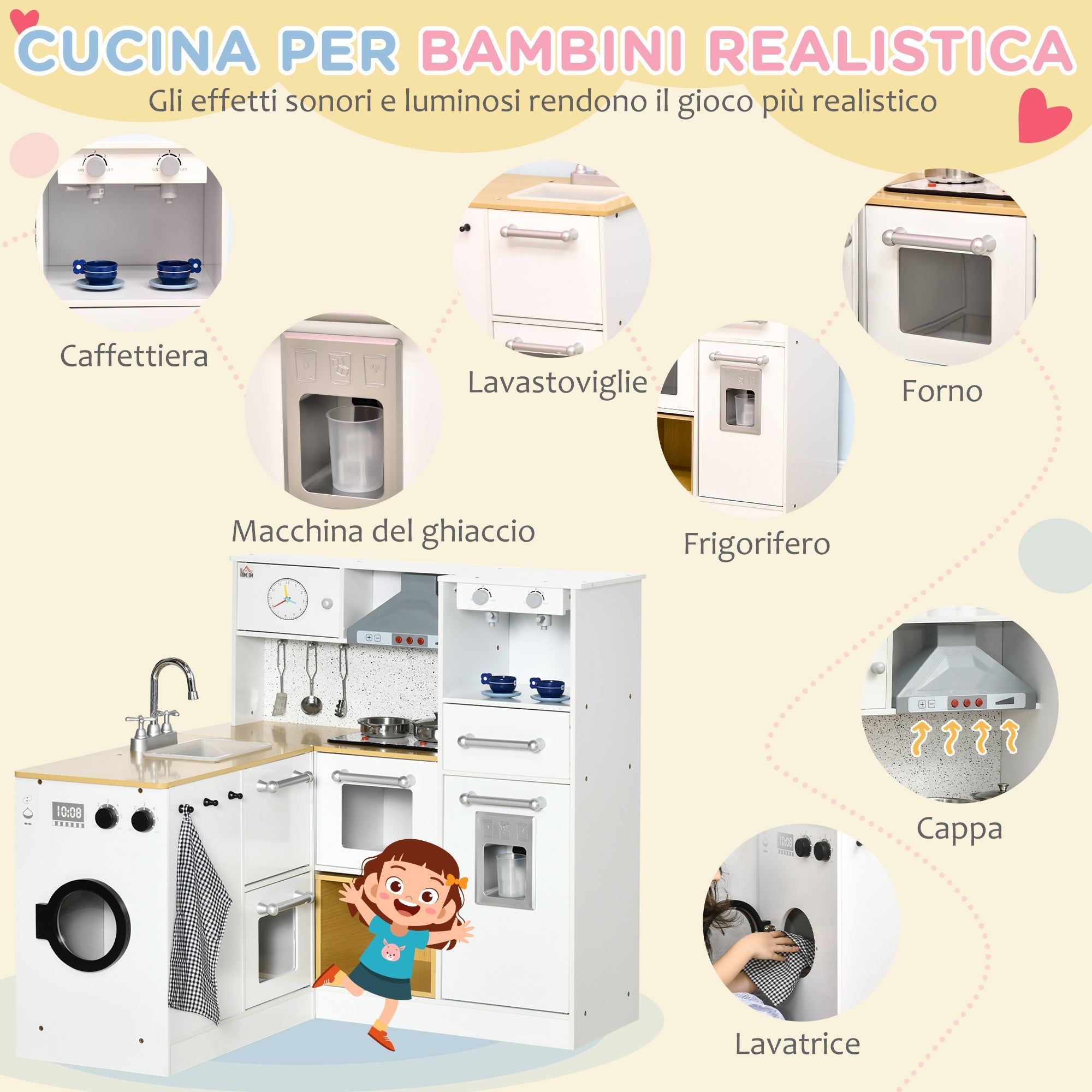 EasyComfort Cucina Speelkeuken 2-delig voor 3–6 jaar met licht en geluid