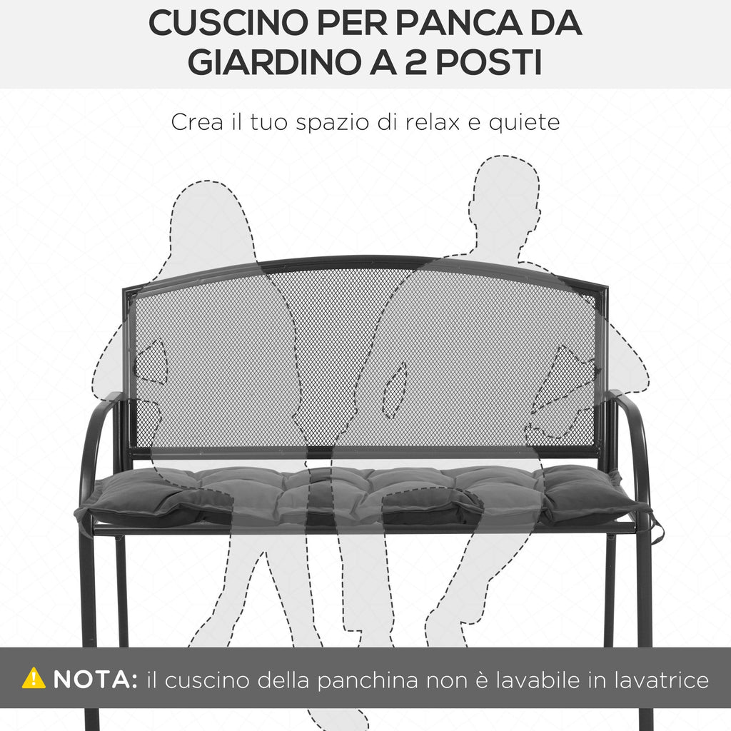 EasyComfort Cuscino per Panchina da Giardino bankkussen 100x40 cm donkergrijs