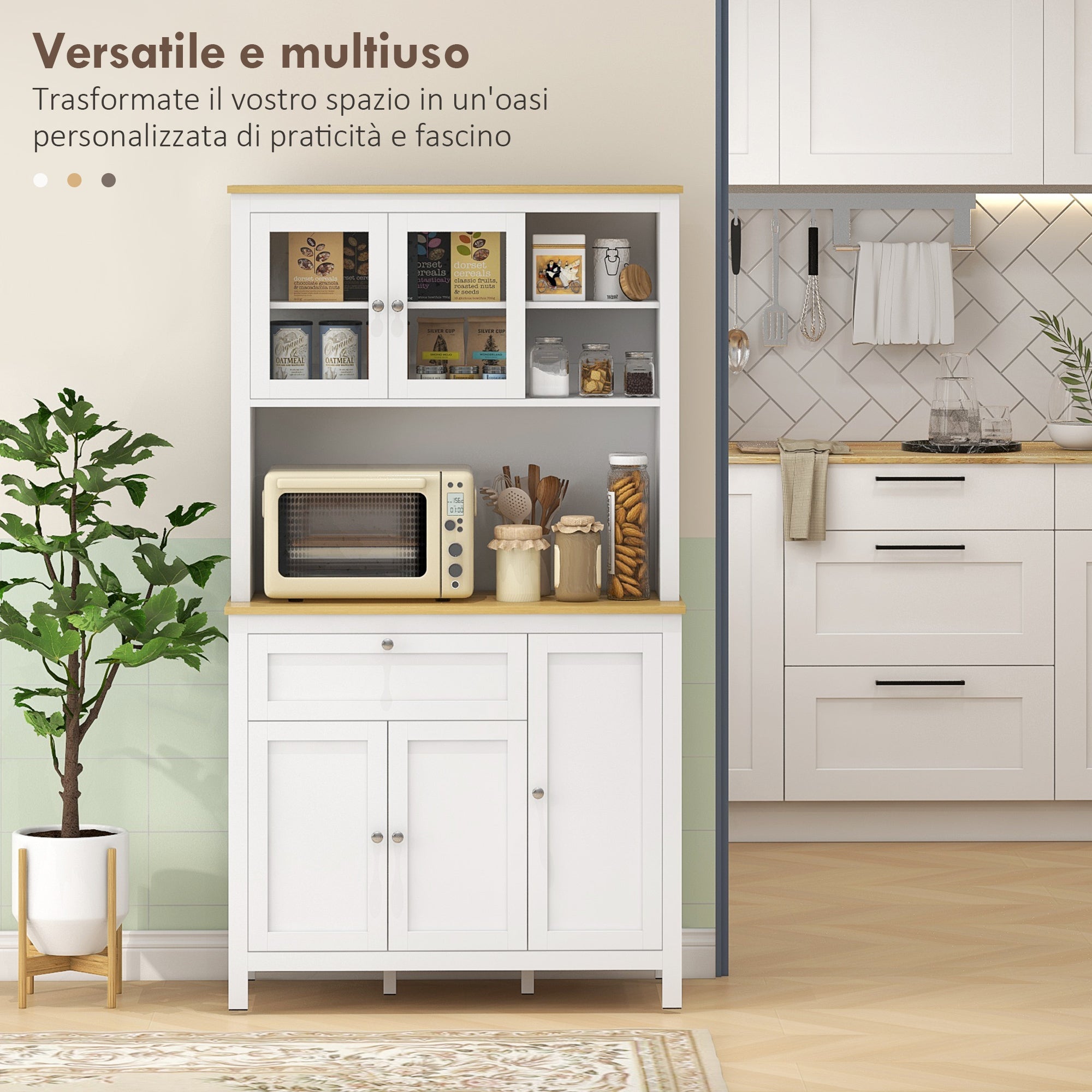 EasyComfort voorraadkast met lades en verstelbare planken 100x40x180 cm