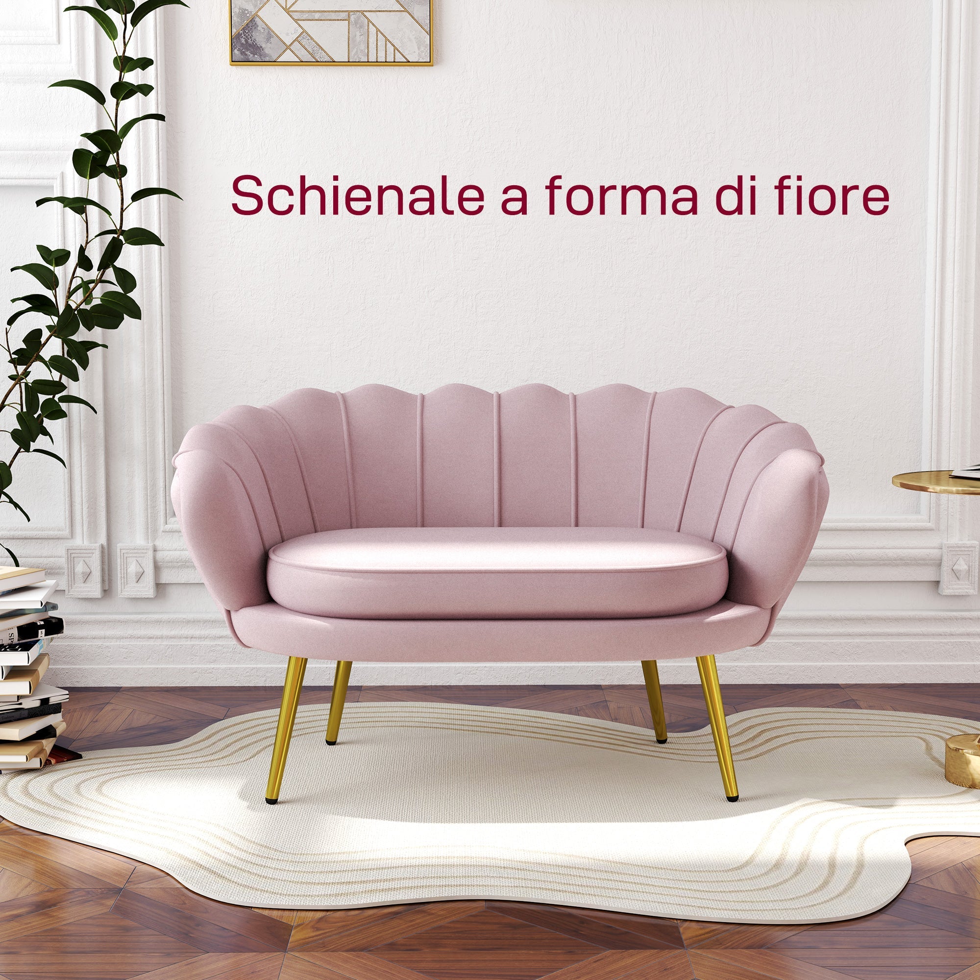 EasyComfort Divanetto 2-zits bank 130x77x77 cm, roze