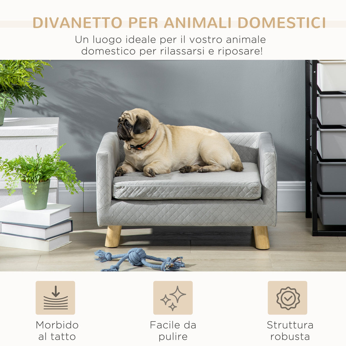 EasyComfort Divanetto hondensofa en kattenbank 64x45x36 cm