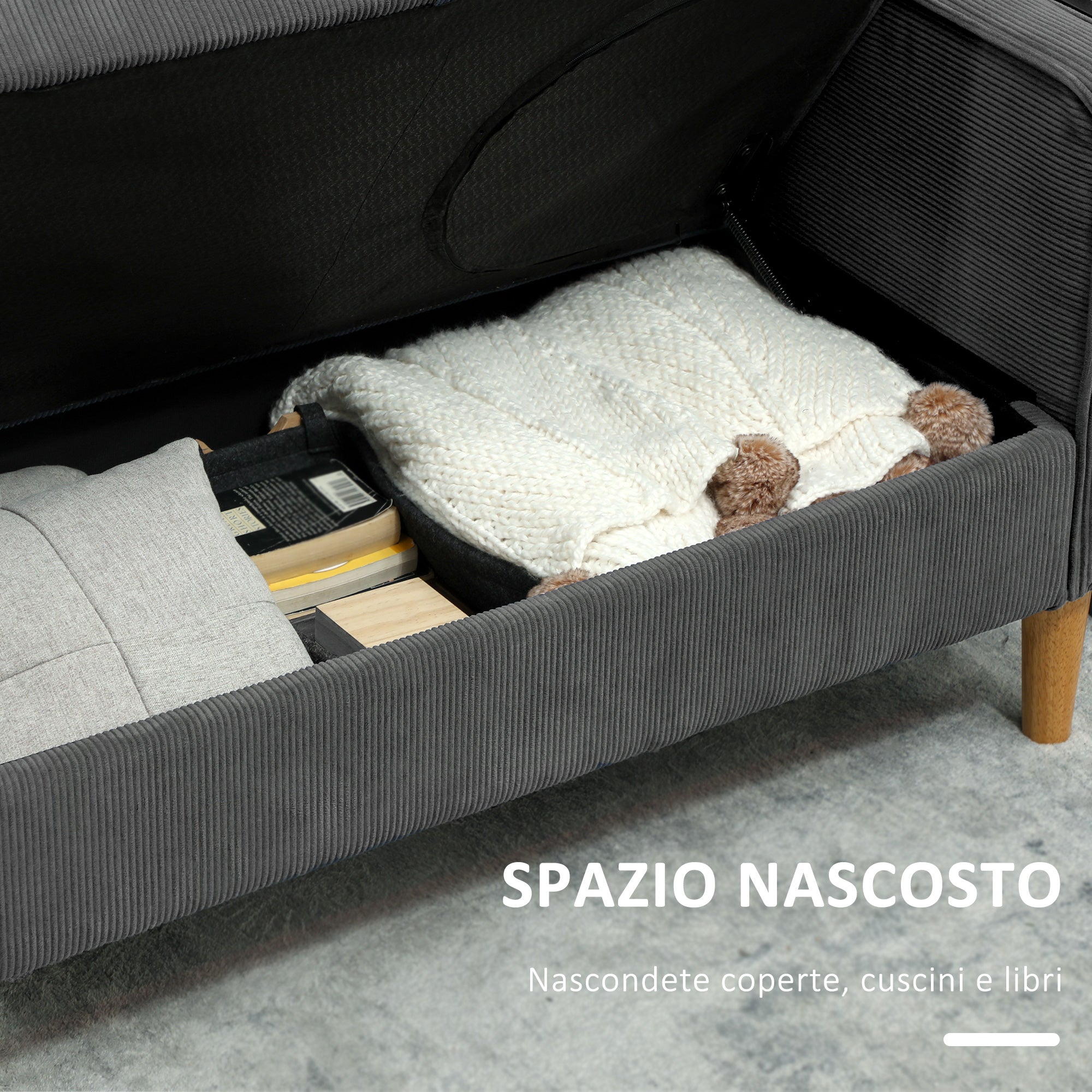 EasyComfort Divano 2 Posti 2-zitsbank met opbergruimte 140x63x79 cm