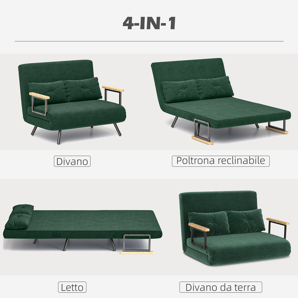 EasyComfort 3-in-1 slaapbank, verstelbare rugleuning, 102x73x81 cm, groen