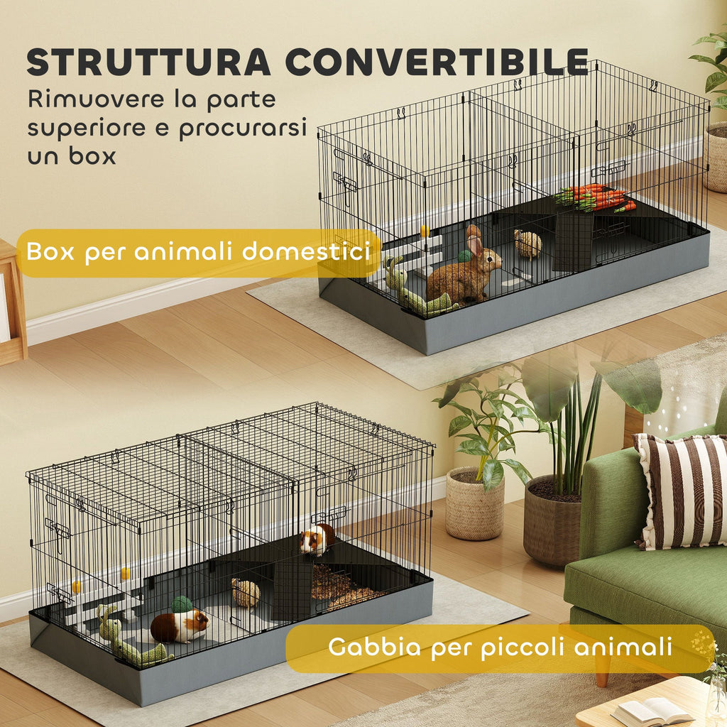 EasyComfort 2-in-1 kooi voor kleine dieren 121x61x61 cm