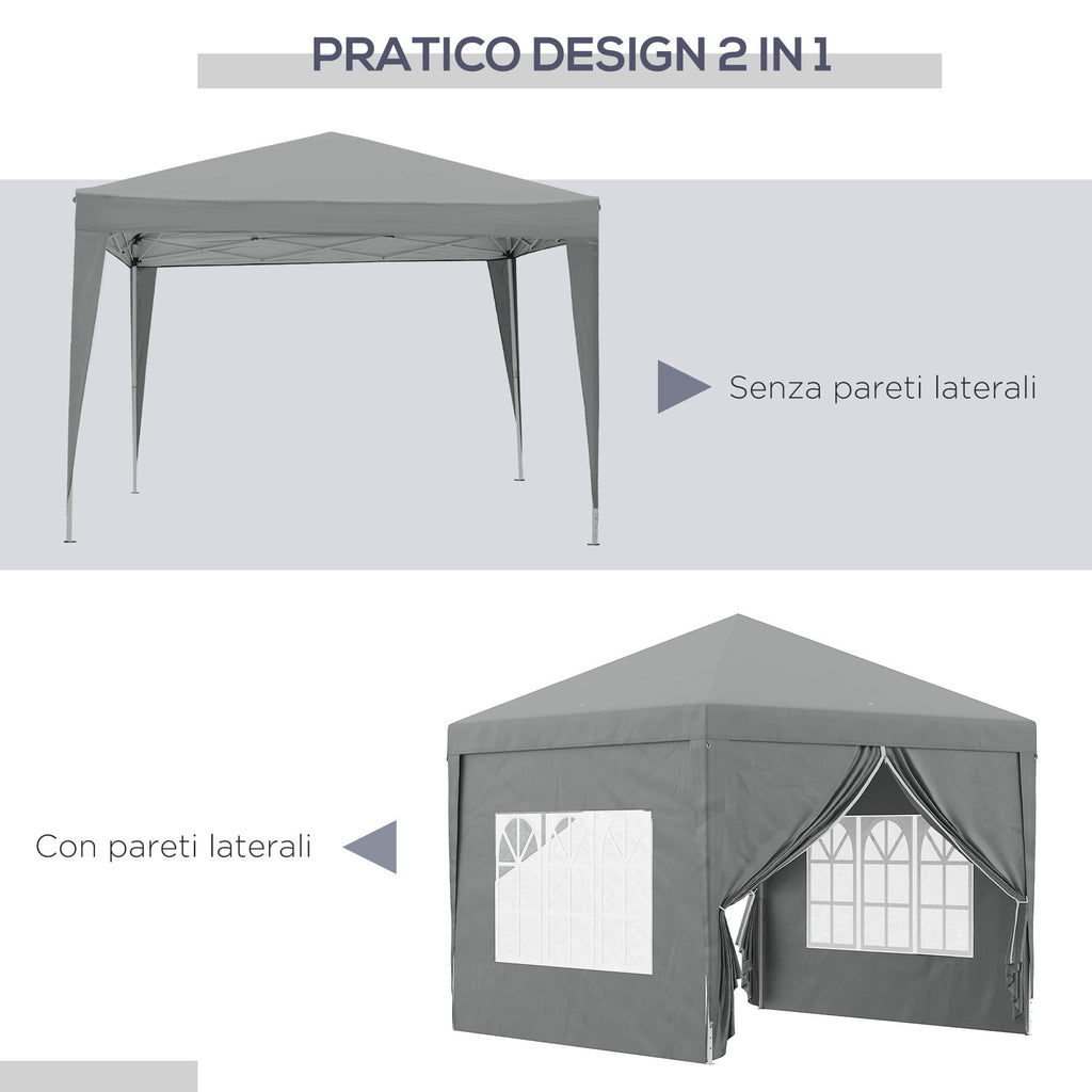 EasyComfort 3x3 m opvouwbare gazebo met 4 zijpanelen