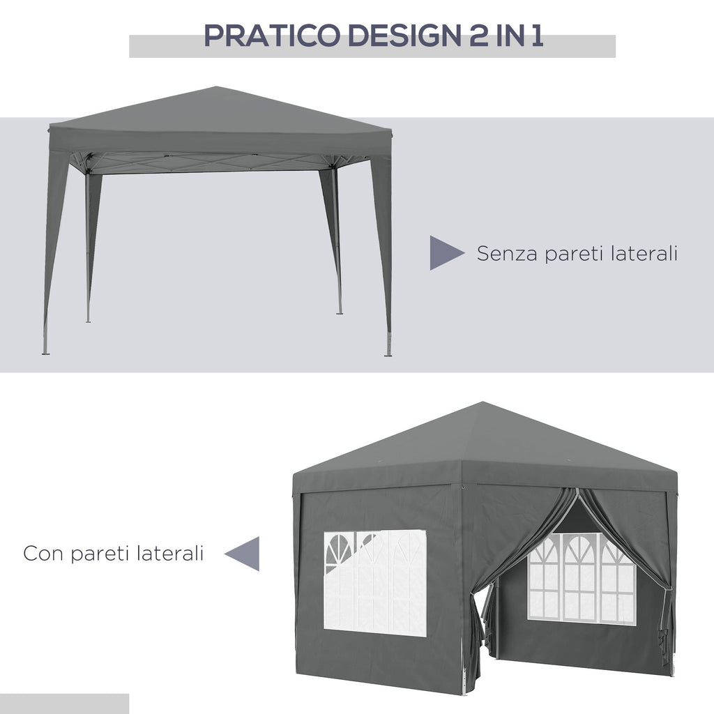EasyComfort 3x3 m opvouwbaar paviljoen met 4 zijpanelen