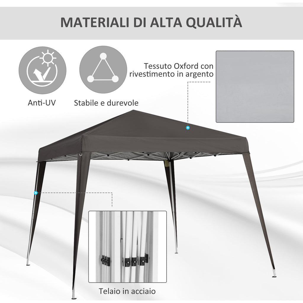 EasyComfort Vouwgazebo 2,4x2,4 m, bruin