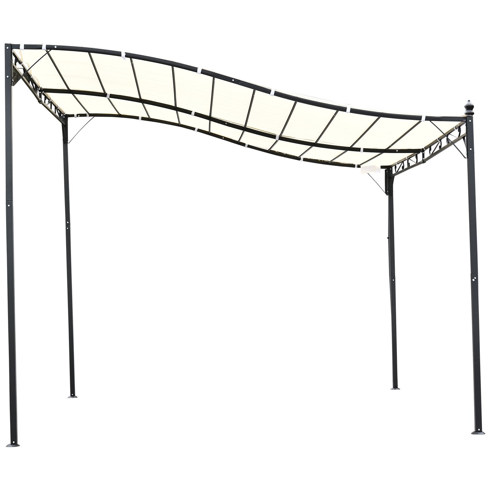 EASYCOMFORT Gazebo Awning with Polyester Fabric, Cream, 297x297cm