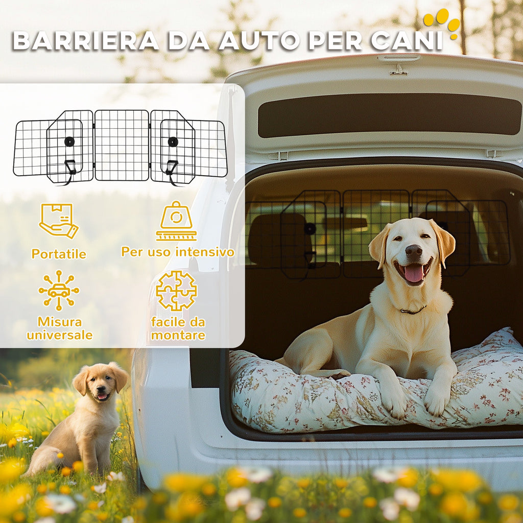EasyComfort Autoscheidingsrek voor honden, verstelbaar 93–150 x 42 cm, zwart