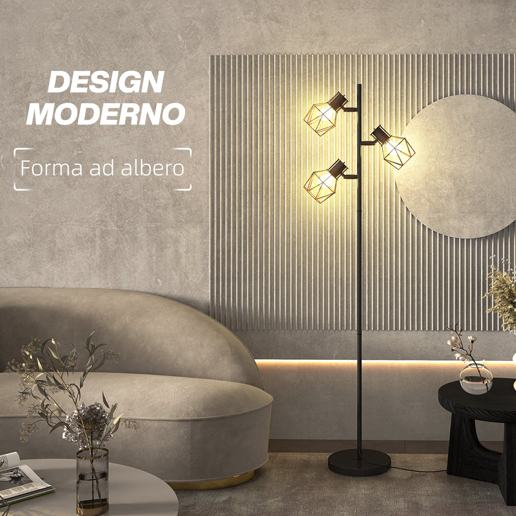 EasyComfort Vloerlamp 3x verstelbare spots 40W, metaal, 41x28x169 cm