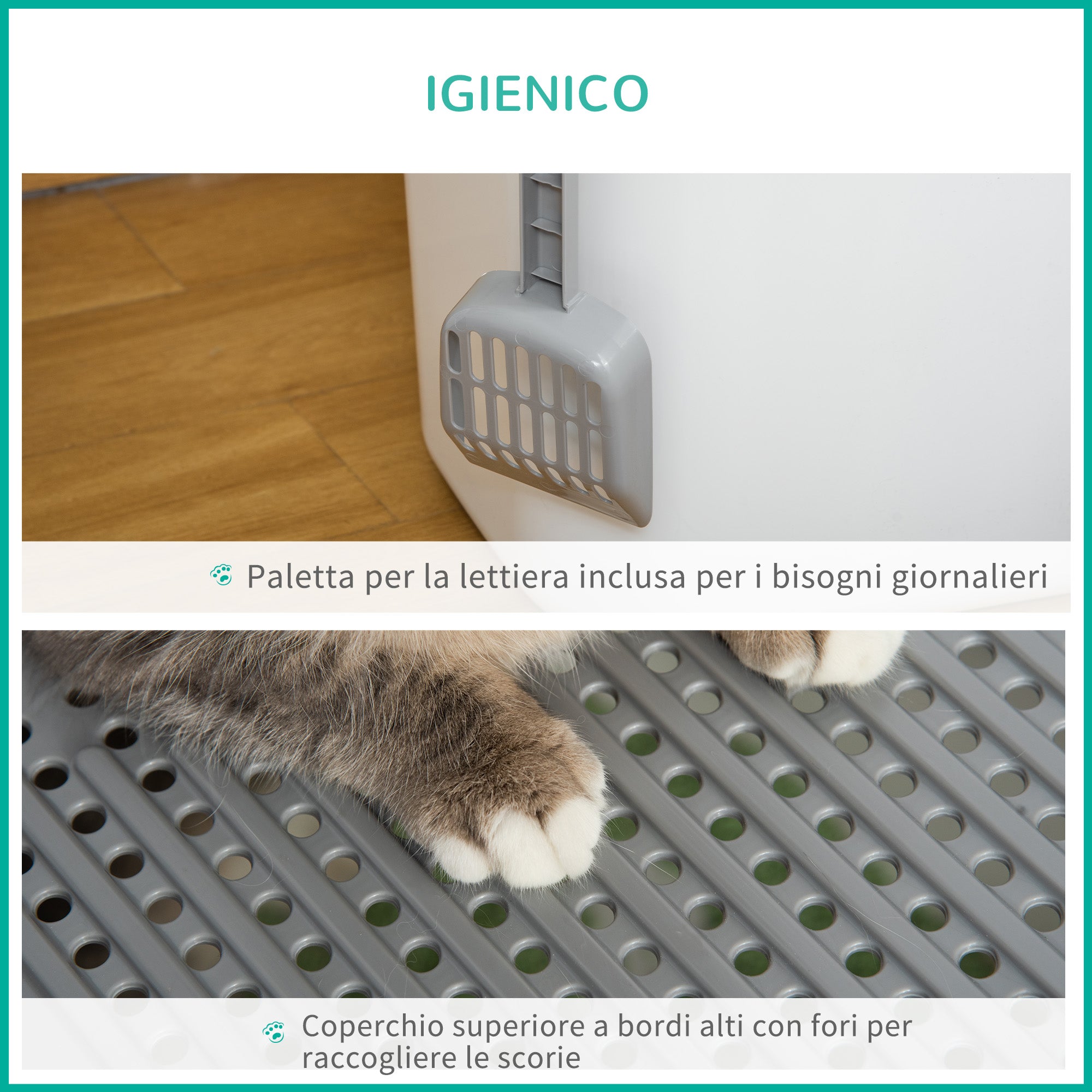 EasyComfort gesloten kattentoilet met 2 ingangen, 44x55x39 cm