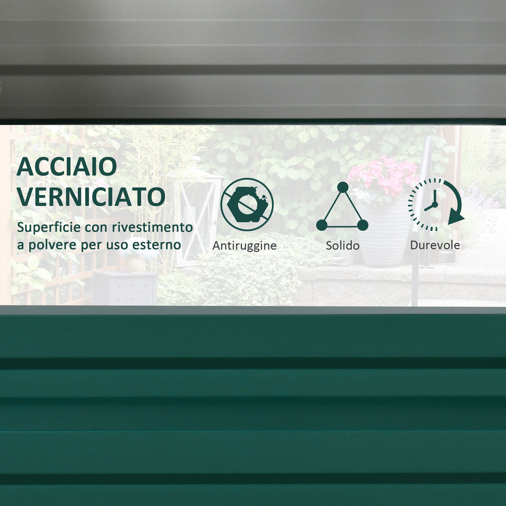EasyComfort Letto per Orto Rialzato a Fondo Aperto with Rivestimento, in Acciaio Zincato, 120x60x30.5 cm, Verde