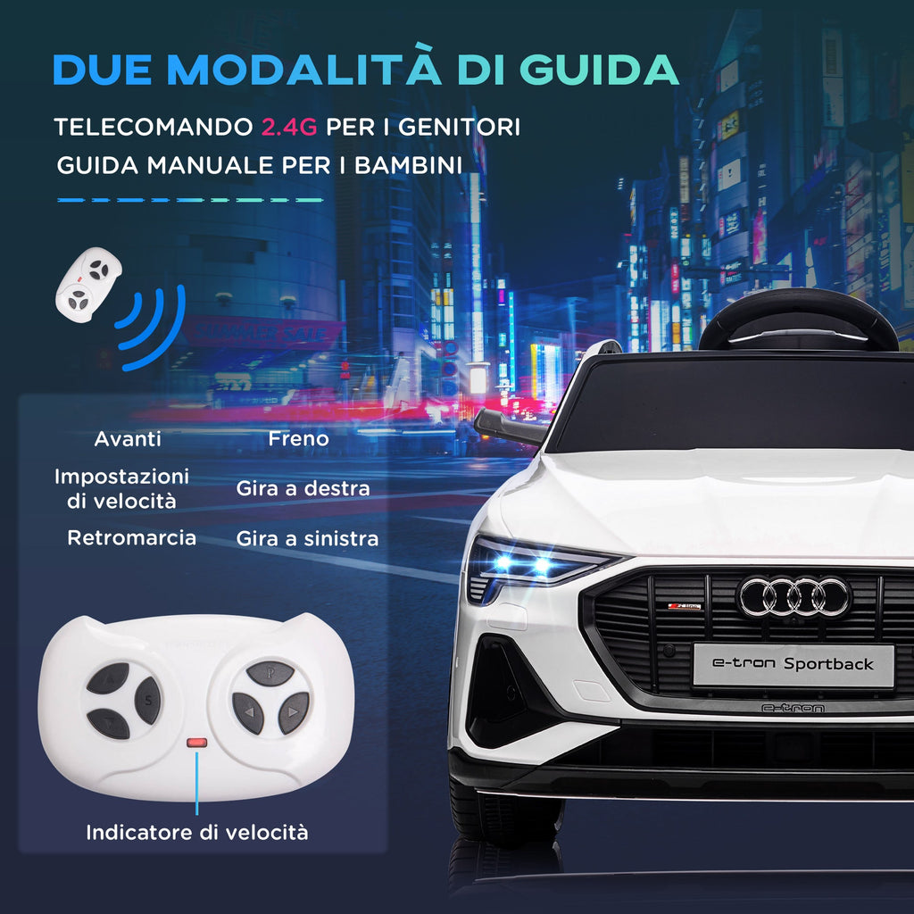 EasyComfort Auto Elettrica per Bambini 3-5 Anni, Macchina 12V with Telecomando e Luci Colorate, Velocità Fino a 8km/h, white