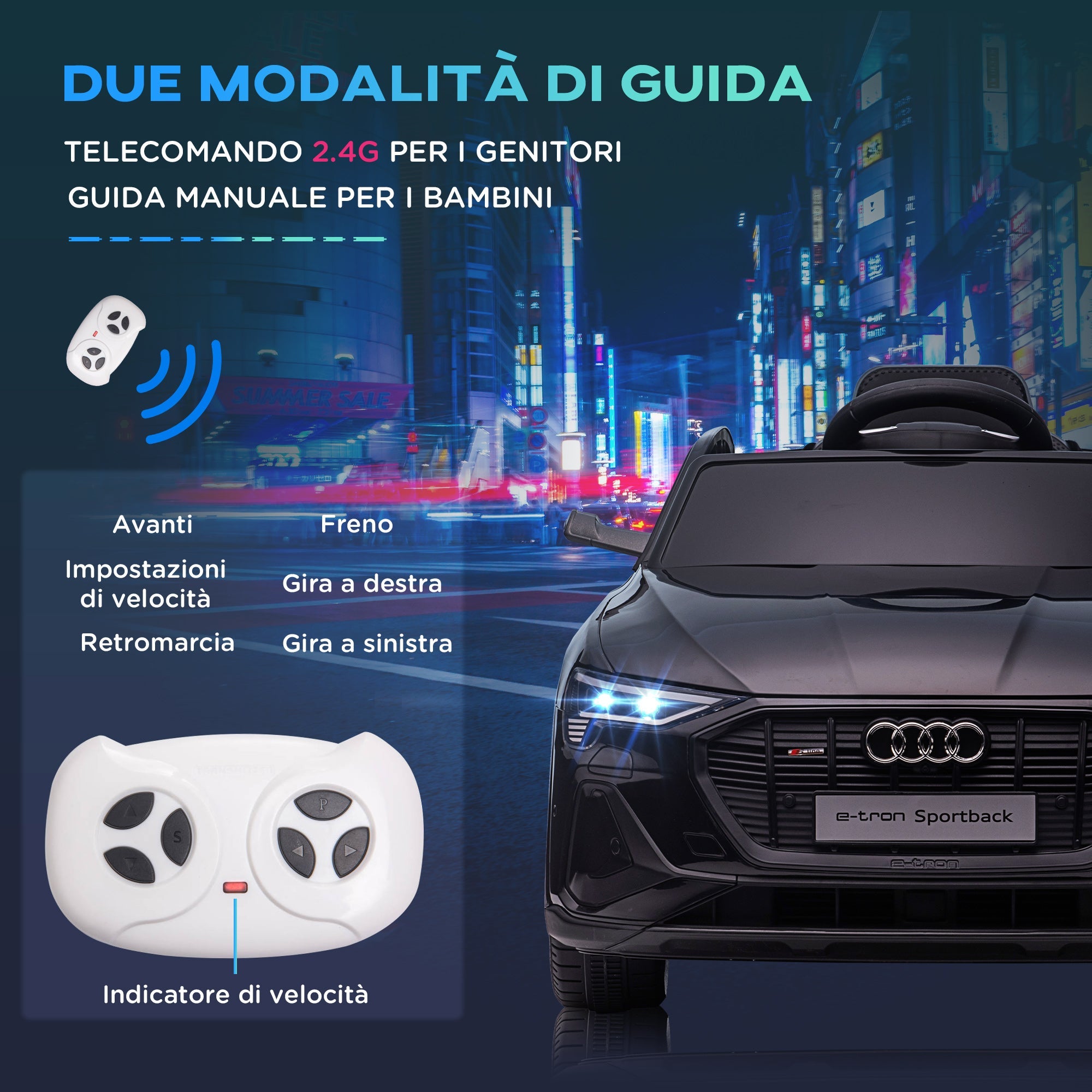 EasyComfort Macchina Elettrica per Bambini 3-5 Anni with Telecomando e cinture di sicurezza, Auto a 12V with Luci e Musica, 3-8km/h, black