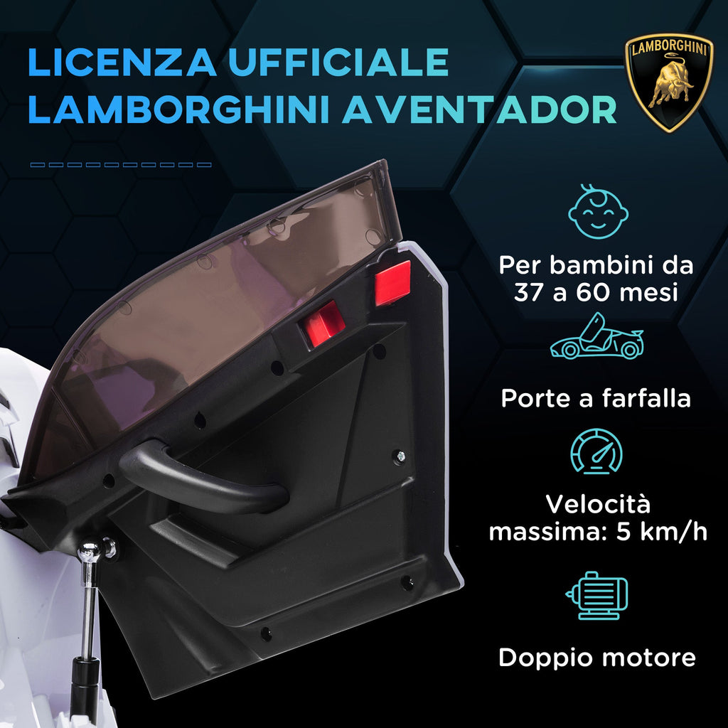 EasyComfort Elektrische kinderauto 12V met Lamborghini-licentie, wit