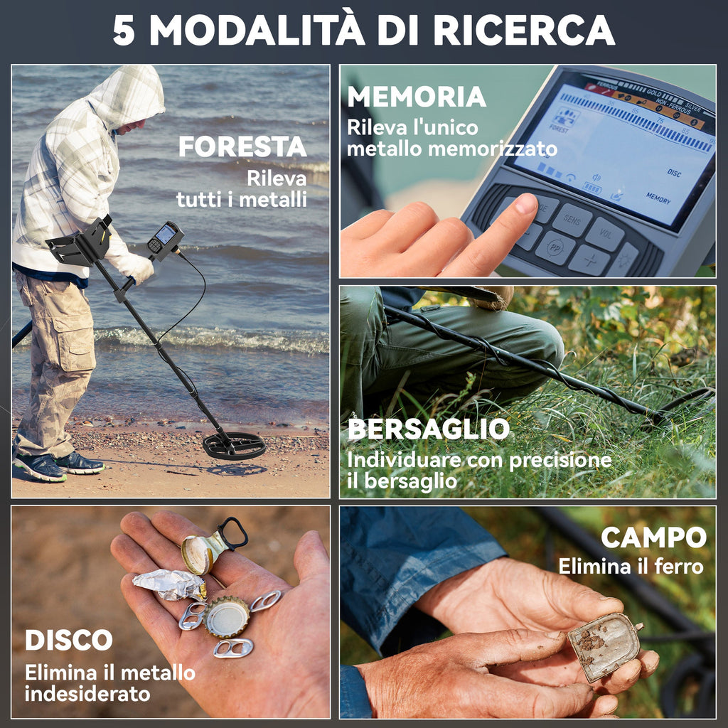 EasyComfort Metal Detector Professioneel - 5 detectiemodi, IP68 waterdicht