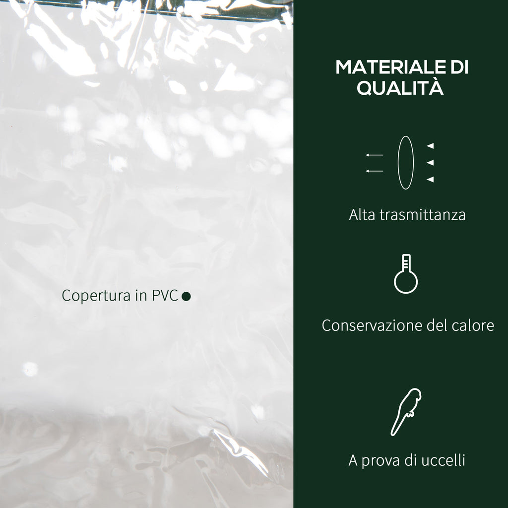 Easycomfort Mini Serra with Copertura in Plastica, Telaio in Acciaio with 3 Ripiani, 69x49x125cm, Trasparente