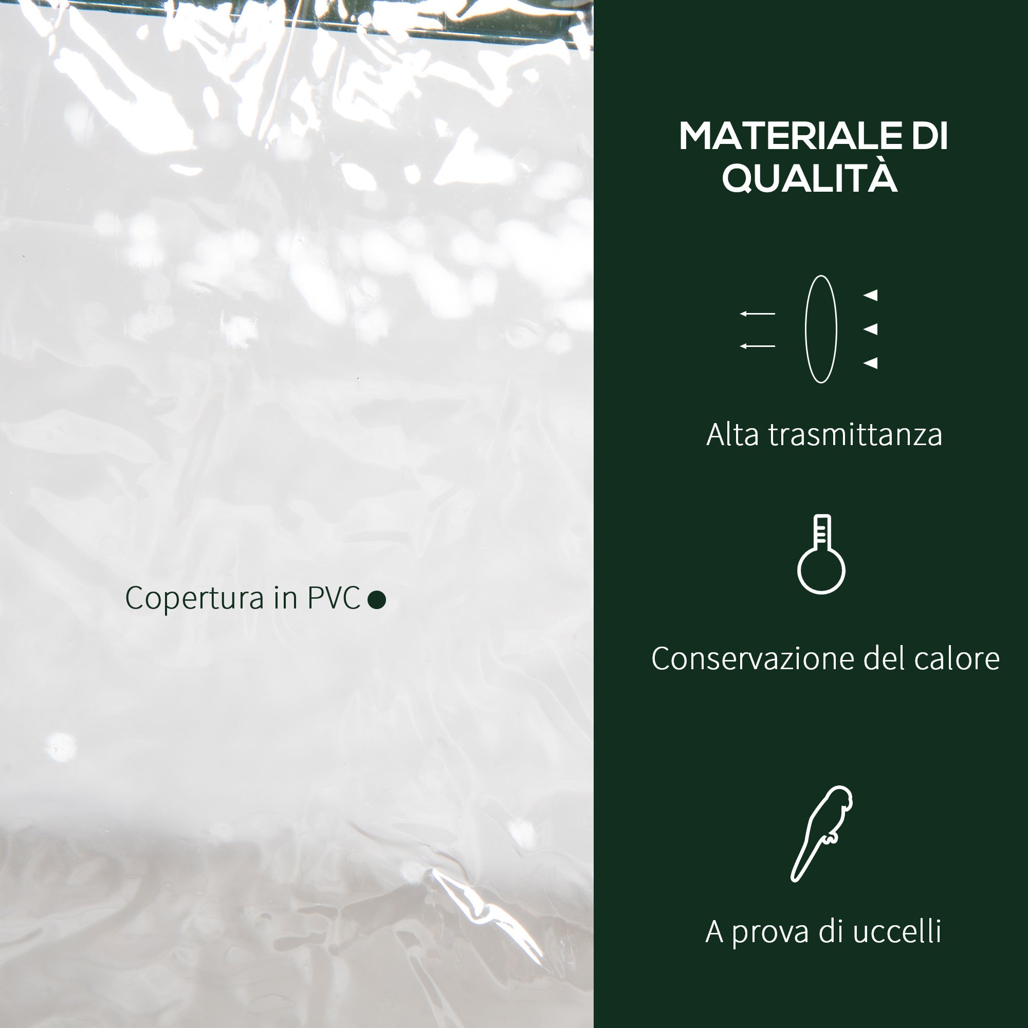 Easycomfort Mini Serra with Copertura in Plastica, Telaio in Acciaio with 3 Ripiani, 69x49x125cm, Trasparente