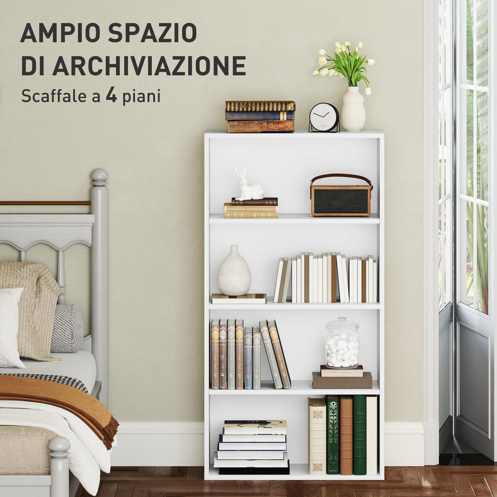 EasyComfort Mobile Libreria Boekenkast 4 planken 60x24x115.5 cm wit