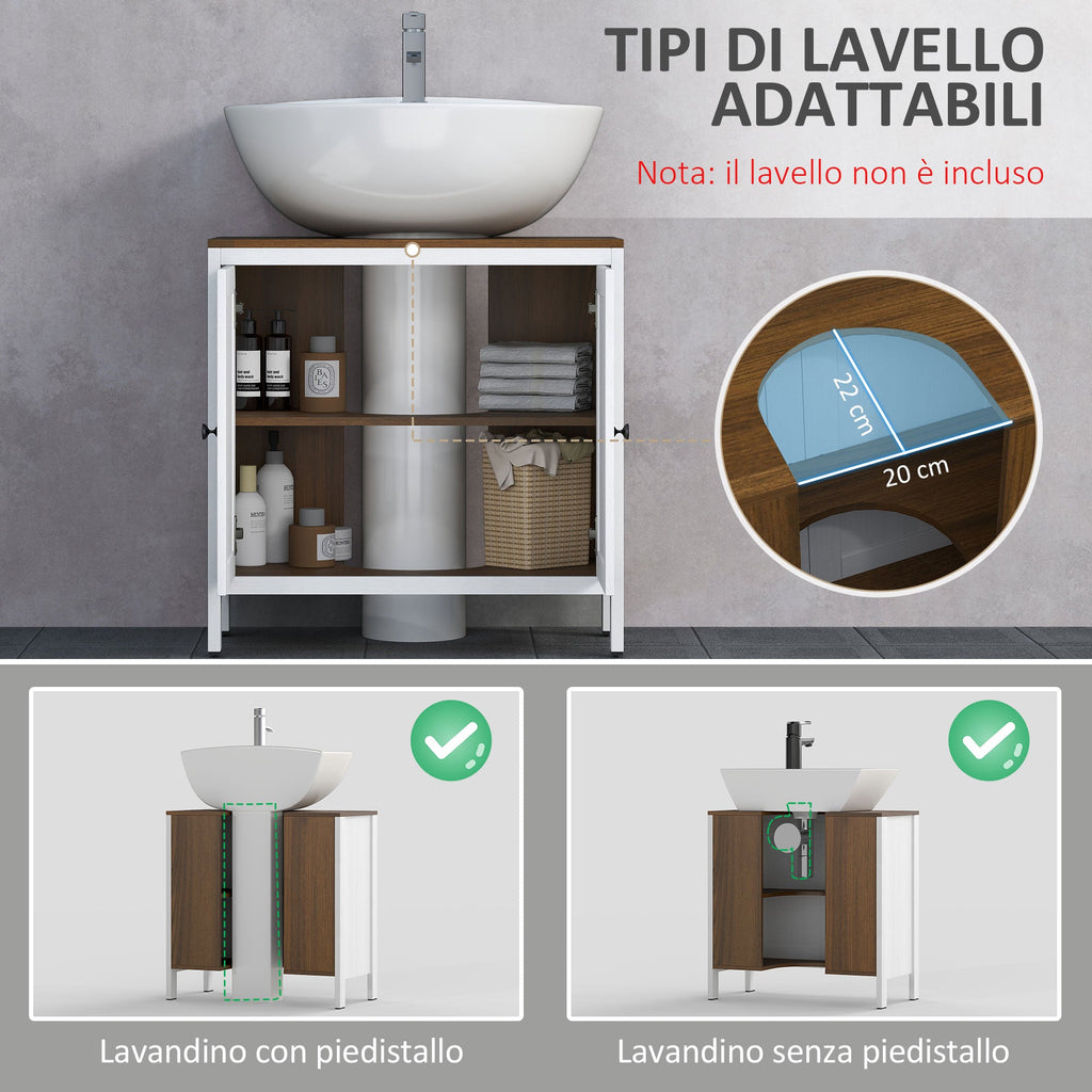 EasyComfort Mobile Sotto Lavabo badmeubel 60x30x60 cm wit/noot
