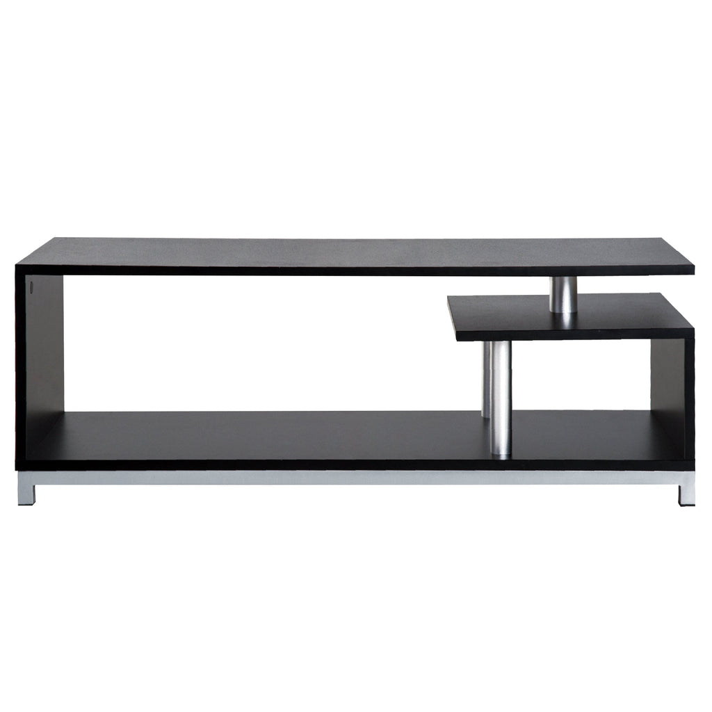 Easycomfort Mobile TV Moderno with Ripiano in Legno, Mobiletto Tavolino Basso da Salotto 114x40x40.5cm, black