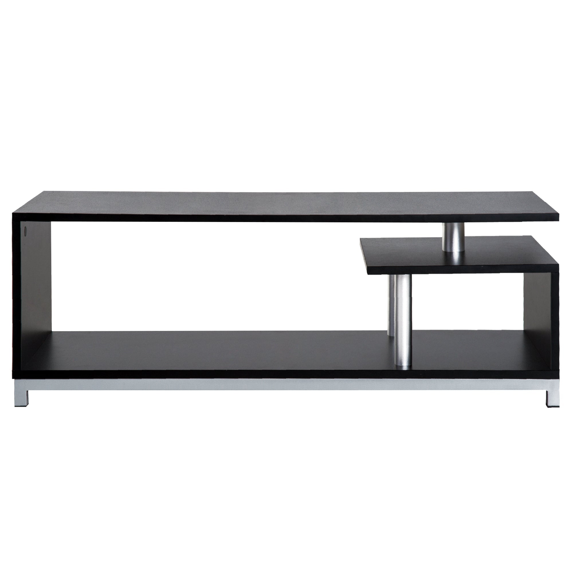 Easycomfort Mobile TV Moderno with Ripiano in Legno, Mobiletto Tavolino Basso da Salotto 114x40x40.5cm, black
