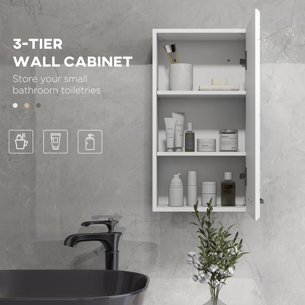 EasyComfort Badkamerwandkast MDF 3 planken 37x22.5x70 cm wit
