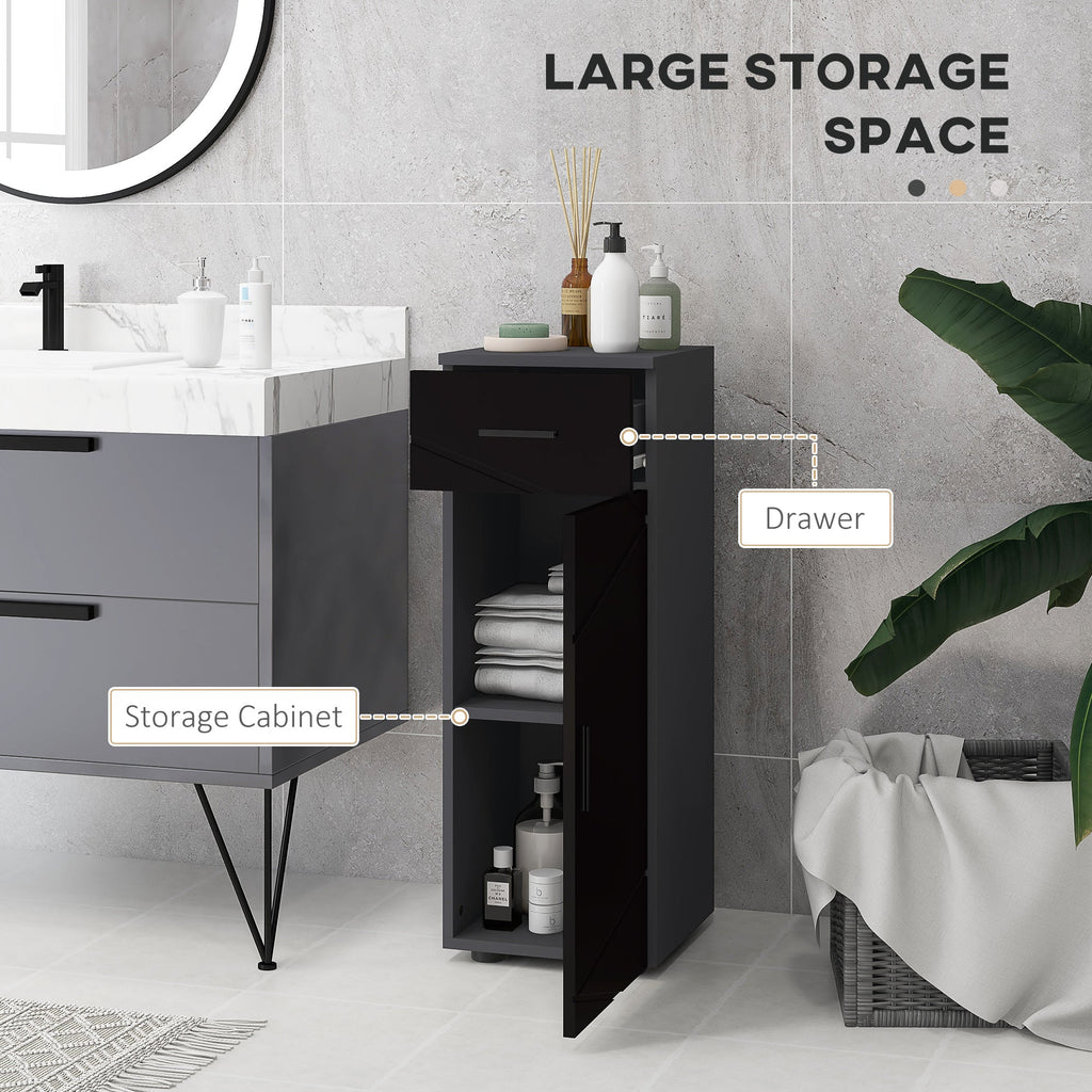 EasyComfort Mobiletto Badkamerkast 30x30x82 cm zwart/donkergrijs