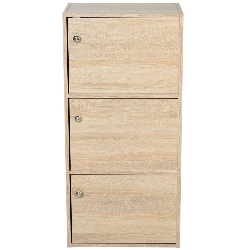 EasyComfort Mobiletto Multiuso with 3 Ripiani in Legno e 3 Ante per Casa o Ufficio 48 x 34 x 100cm