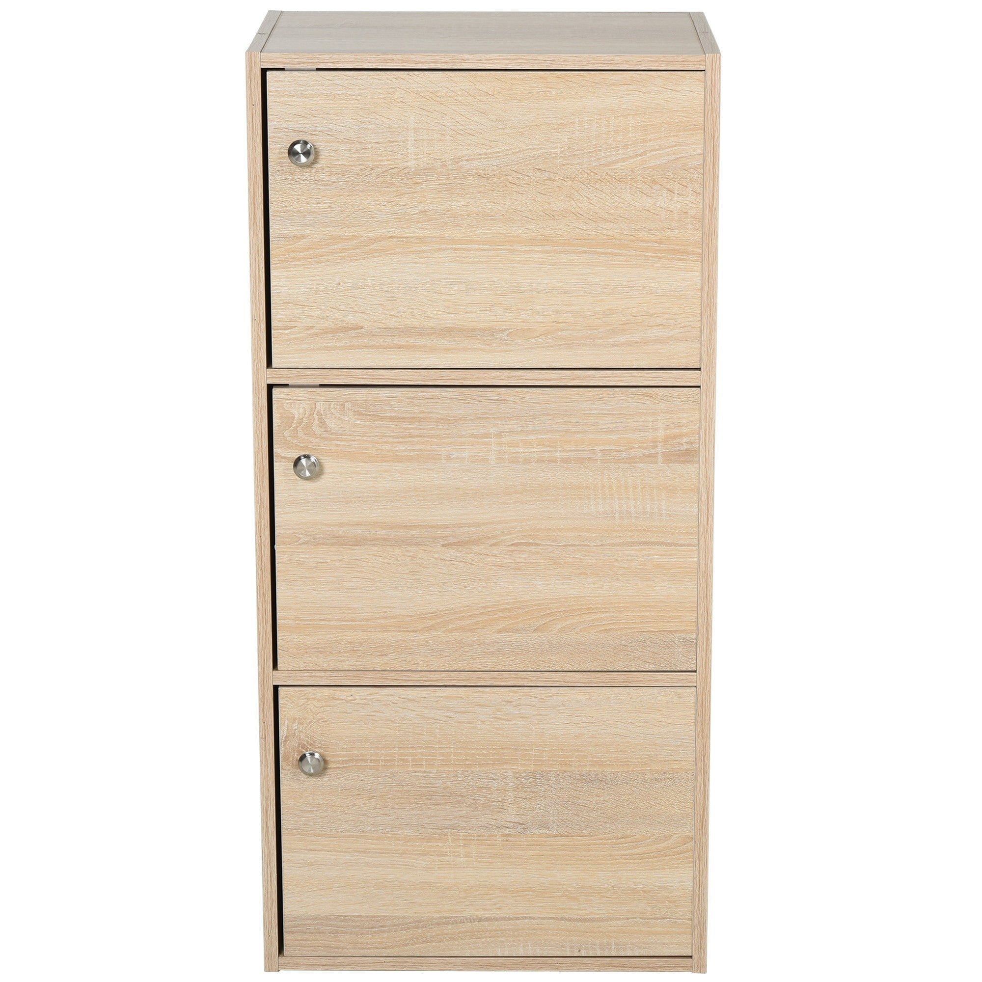 EasyComfort Mobiletto Multiuso with 3 Ripiani in Legno e 3 Ante per Casa o Ufficio 48 x 34 x 100cm