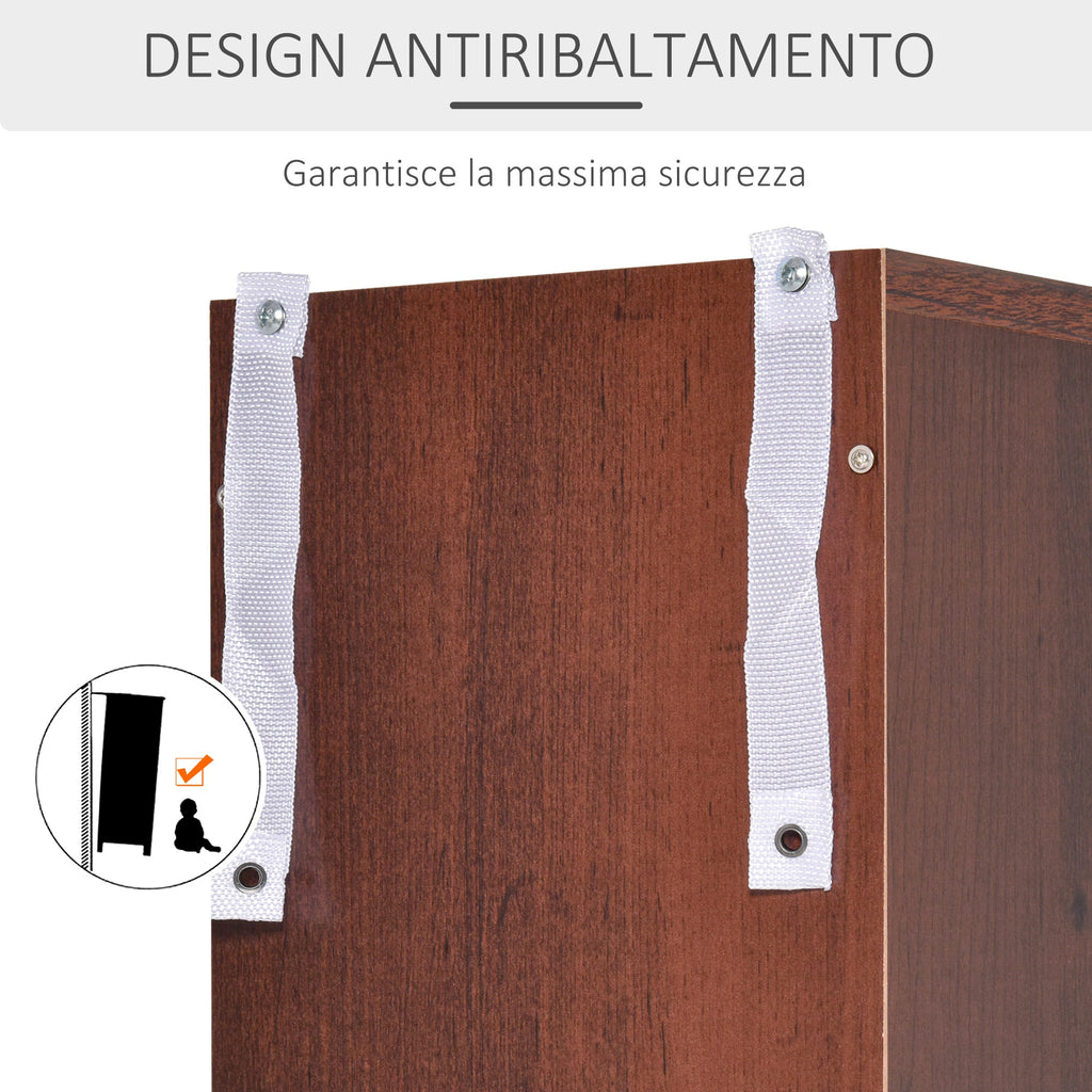 EasyComfort Mobiletto porta CD da Parete with Mensole semplice elegante funzionale in Legno mobile marrone 21 x 20 x 175cm